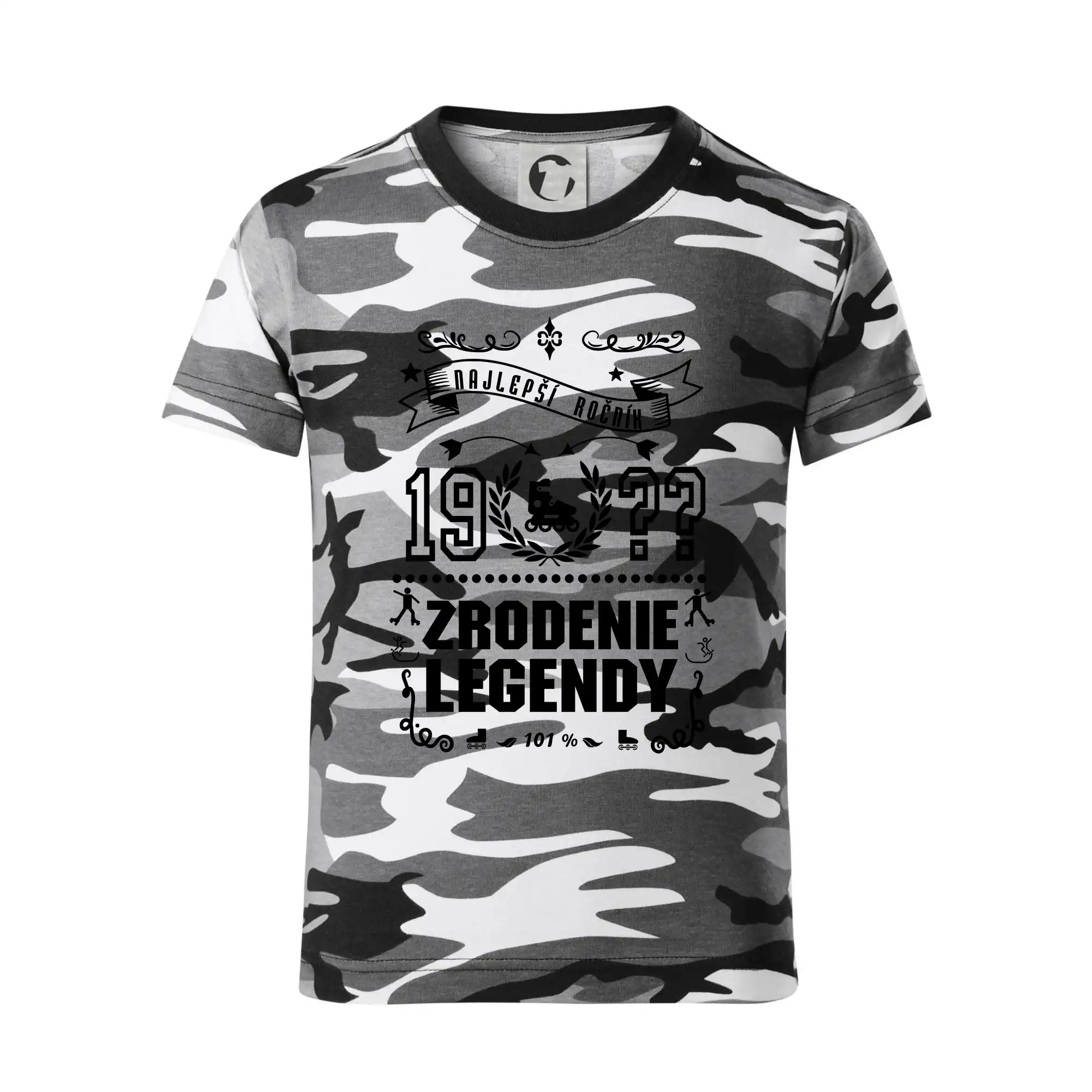 Trička Zrodenie legendy - Zrodenie legendy pre korčuliarov - Detské maskáčové tričko