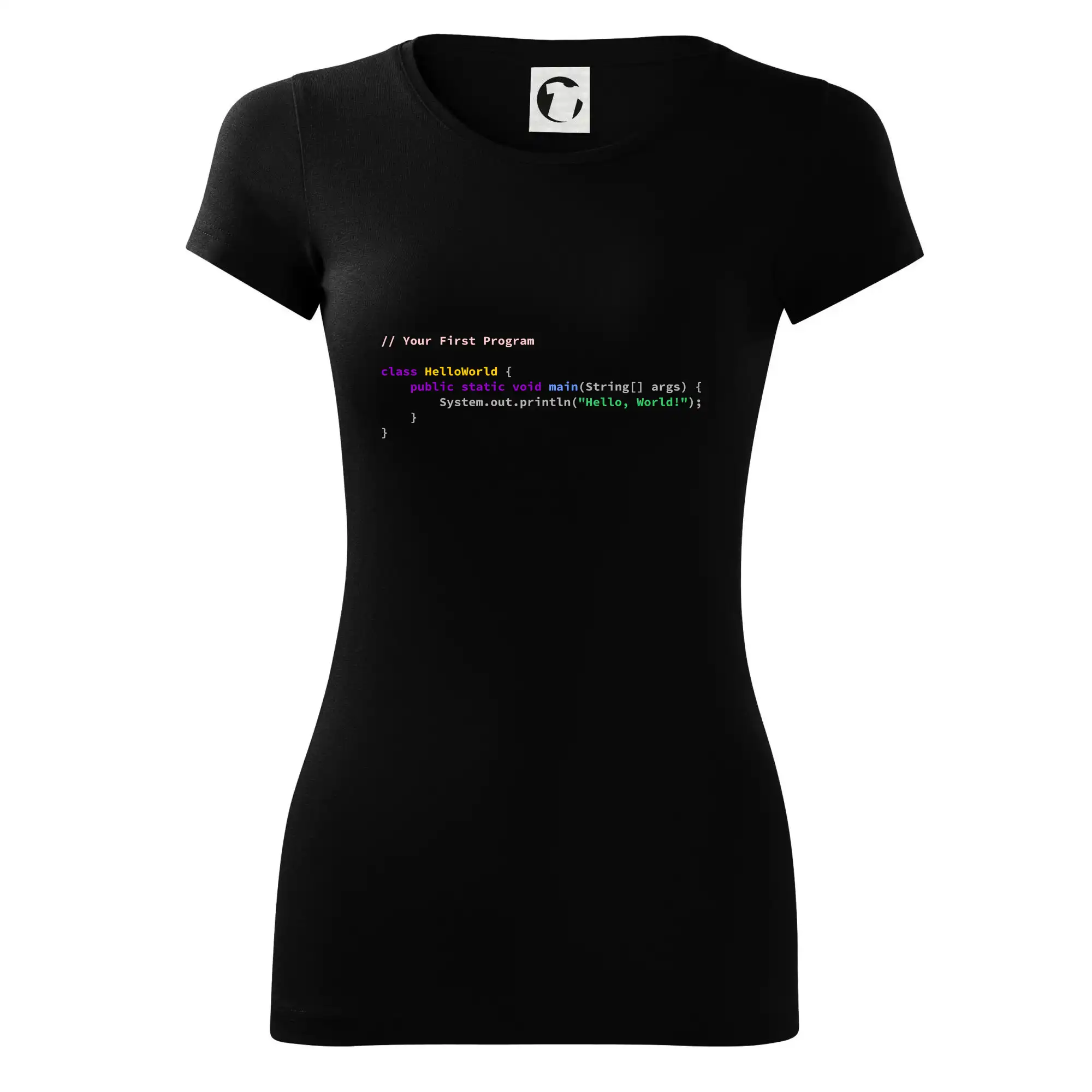 Tričká pre ajťákov - Hello world Java - Dámske tričko Glance - Priliehavejší strih