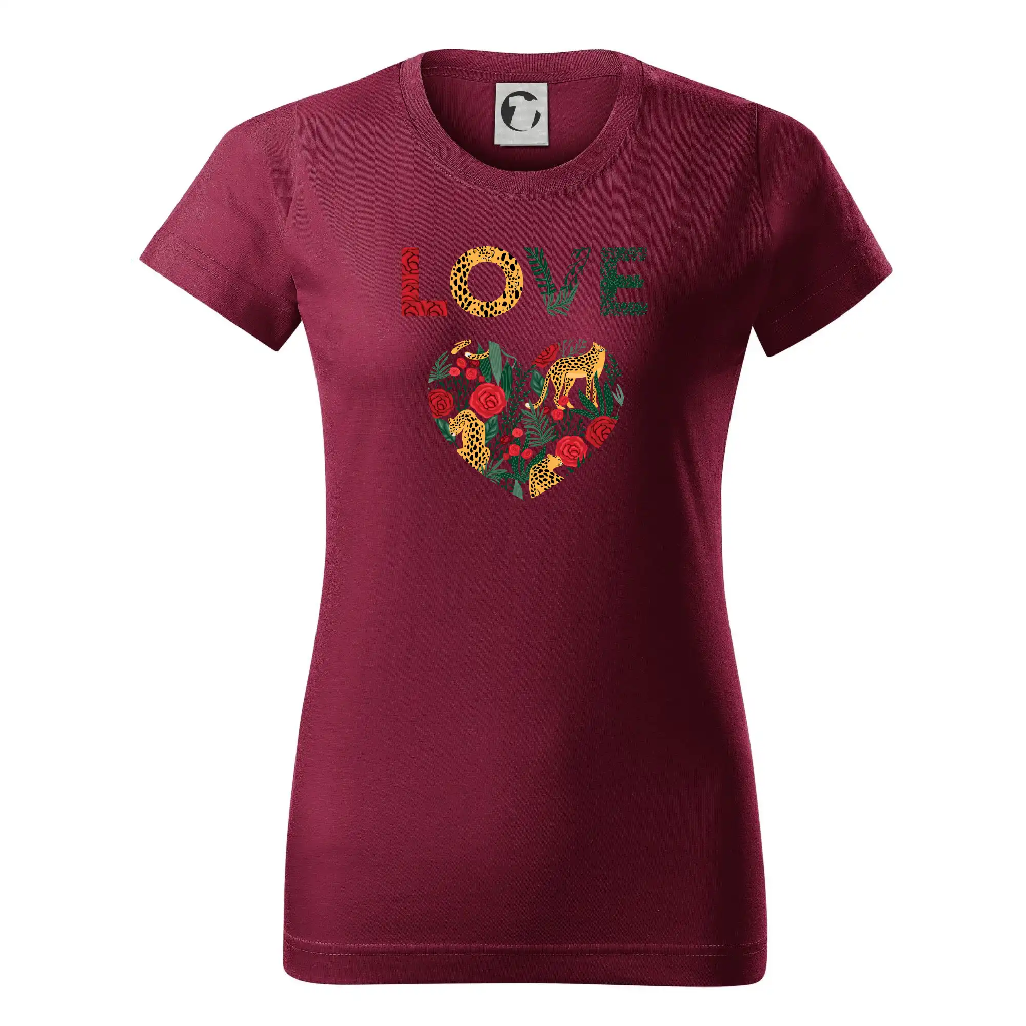 Tričká pre zamilovaných - Love srdce divočina  (Pecka design) - Dámske tričko basic - ľahko voľnejšie a dlhšie