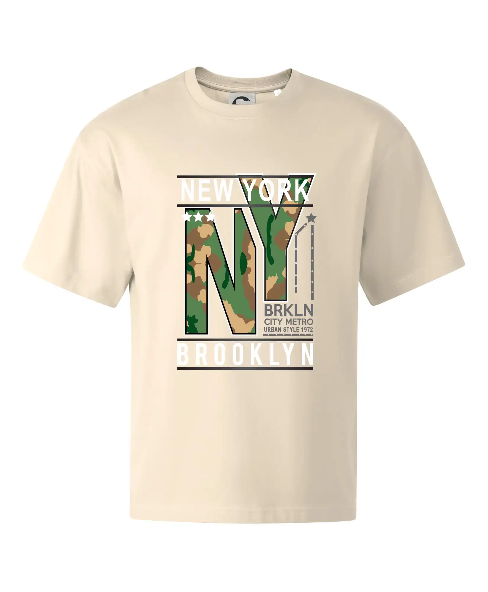 Tričká USA - New York Brooklyn - maskáč - Stage unisex - OVERSIZE