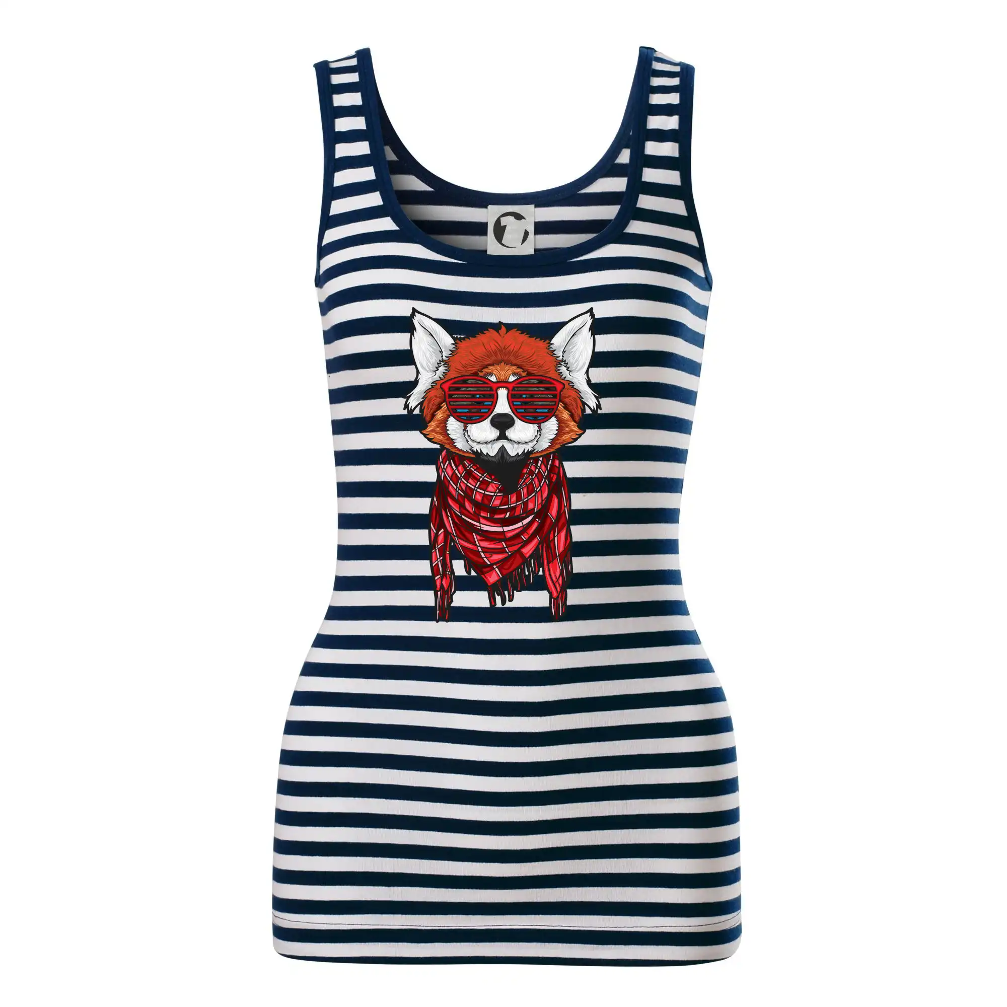 Tričká so zvieratami - Červená panda hipster - Sailor tielko na vodu