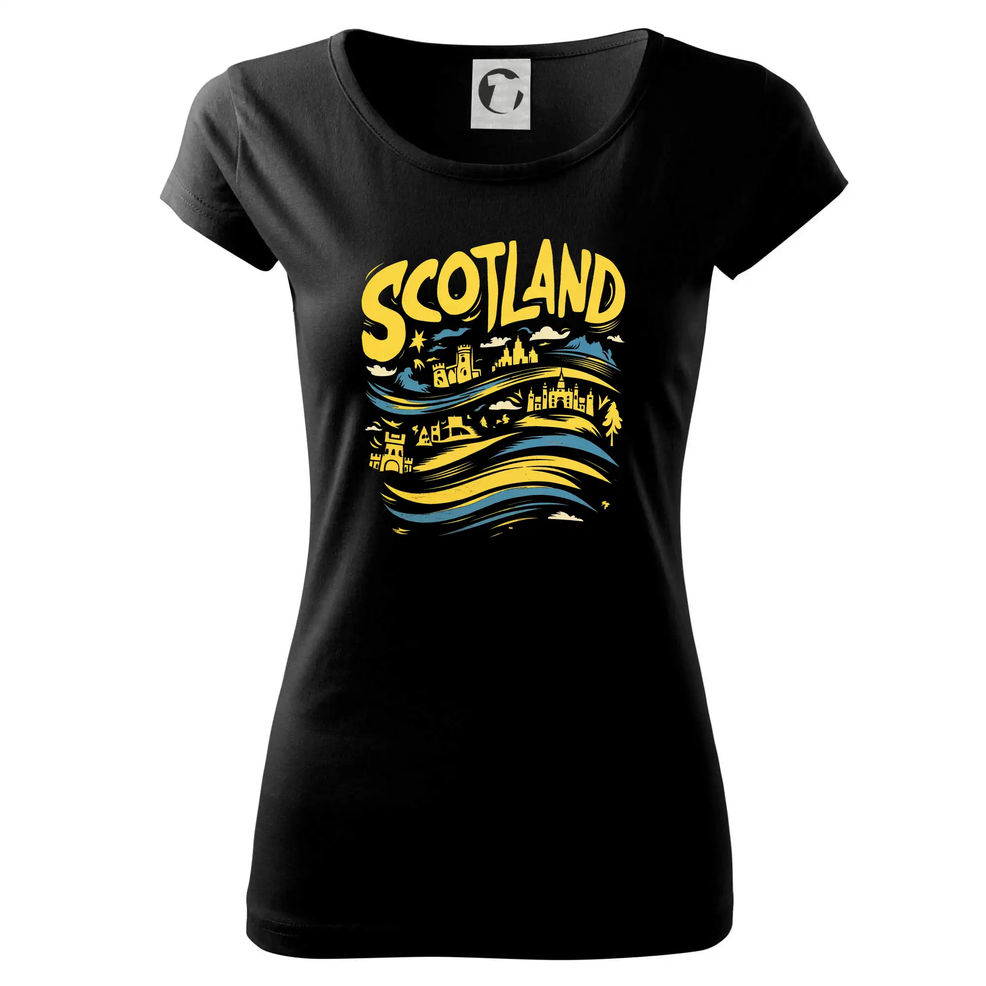 Ostatné mestá / miesta - Scotland kreslené vlny - Dámske tričko Pure