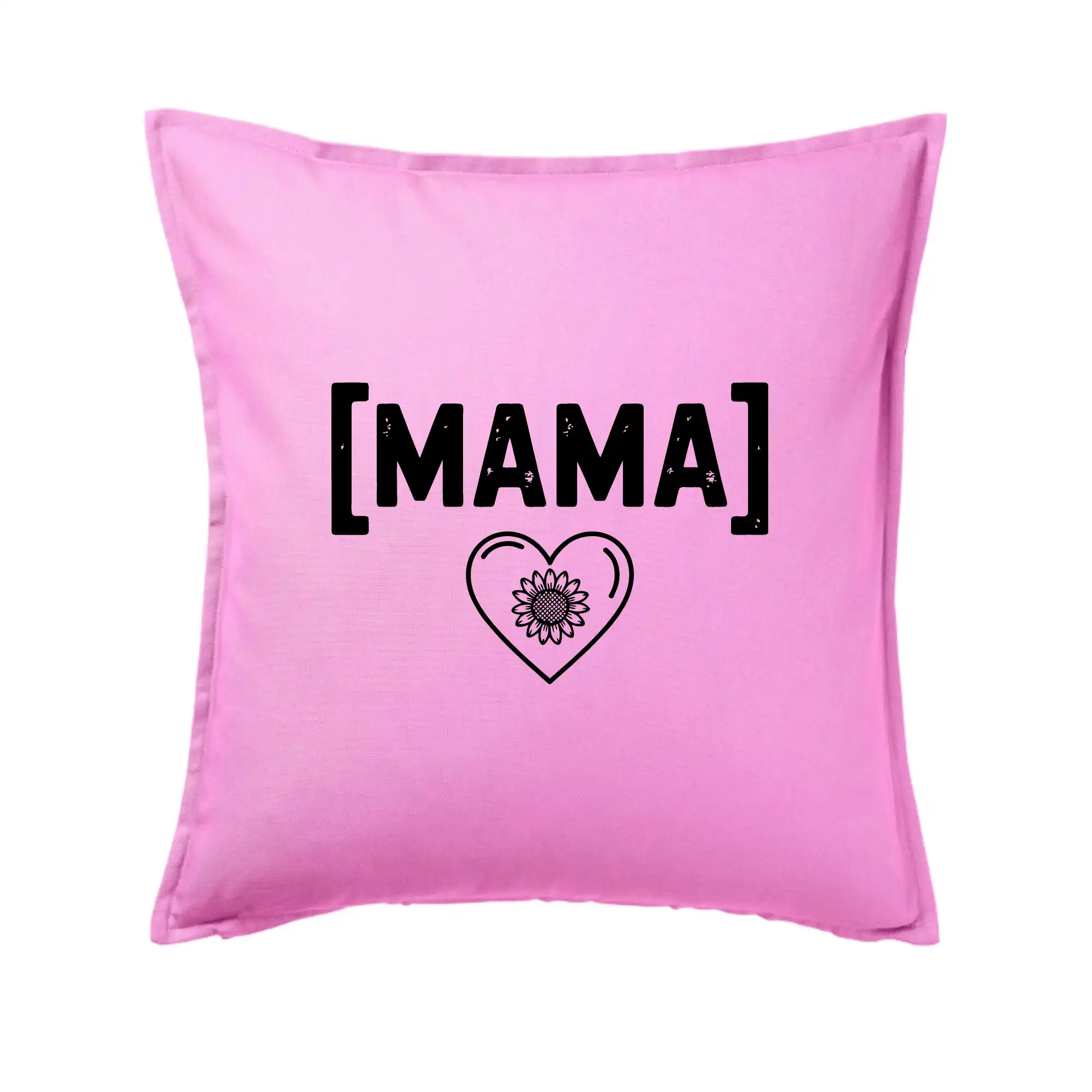 Tričká a mikiny pre mamičky - Mama nápis a srdce a slnečnice - Vankúš 50x50