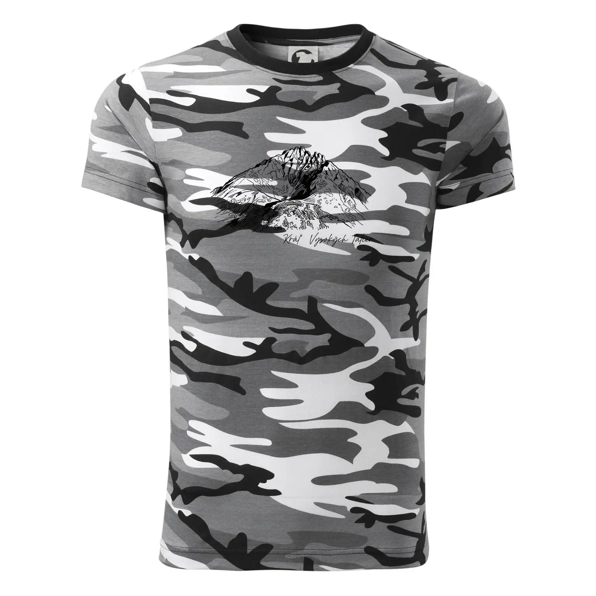 Trička pro horolezcov - Gerlachovský štít - Kráľ Vysokých Tatier - Army CAMOUFLAGE