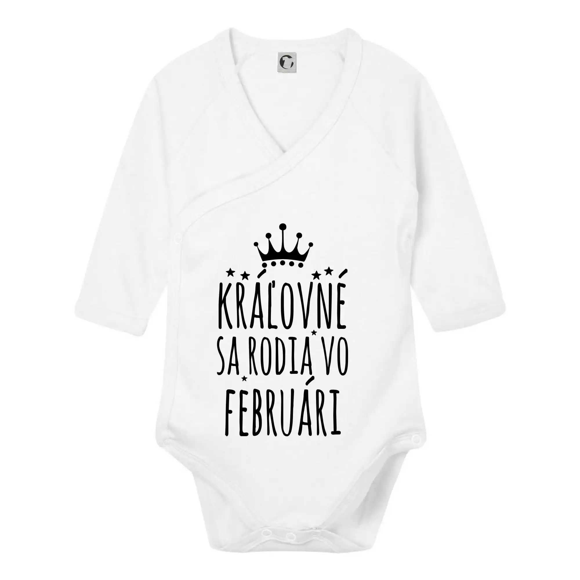 Tričká pre narodené vo februári - Králi - Kráľovné sa rodia vo februári - Body zavinovacie s dlhým rukávom