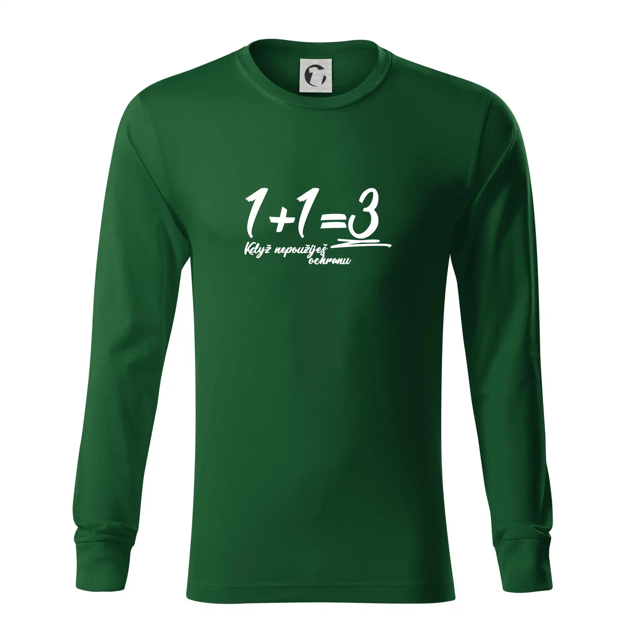 Tričká na párty - 1+1=3 keď nepoužiješ ochranu - Tričko s dlhým rukávom LS R05