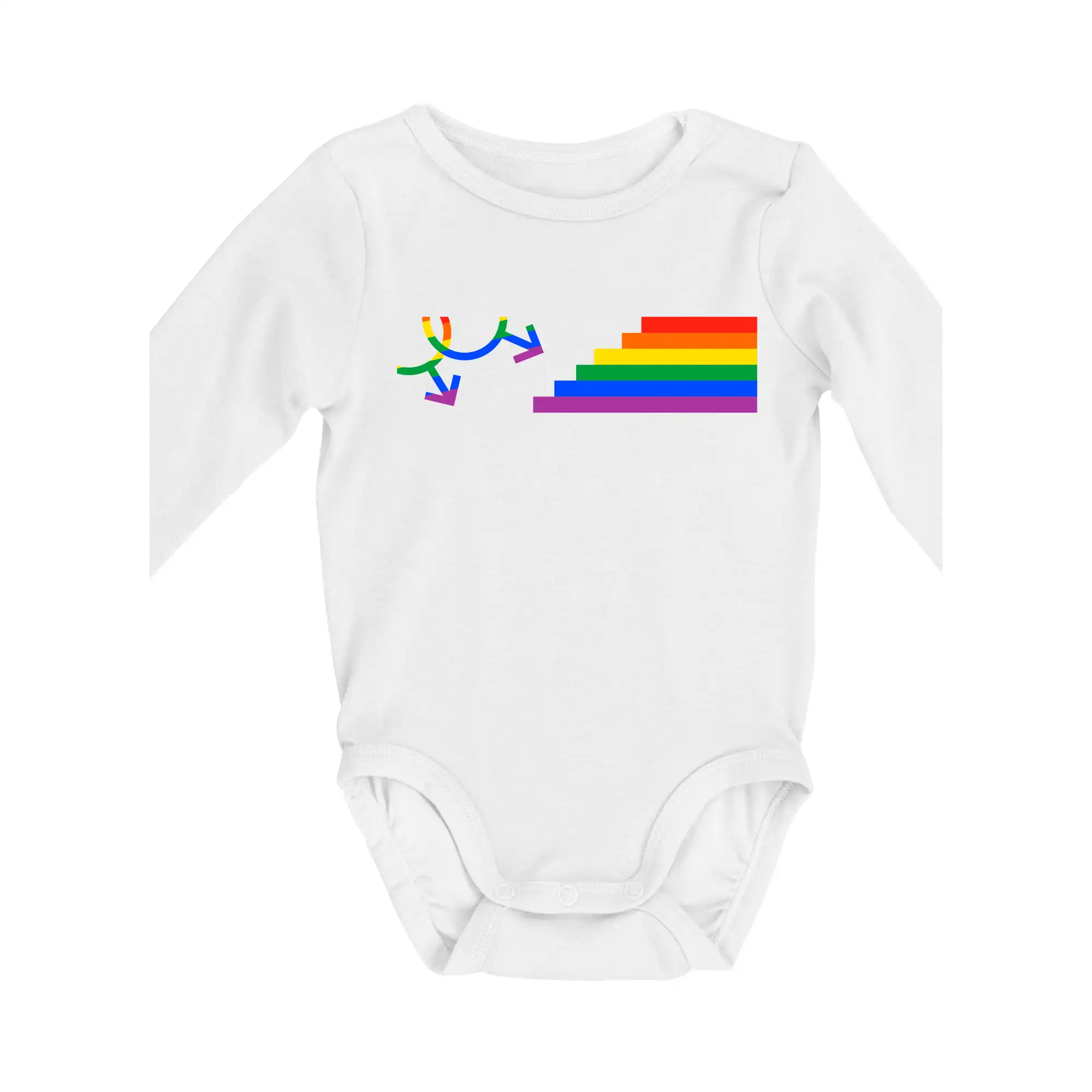 Tričká pre LGBT a Queer komunitu - Gay symbol dúha - Body dojčenské s dlhým rukávom