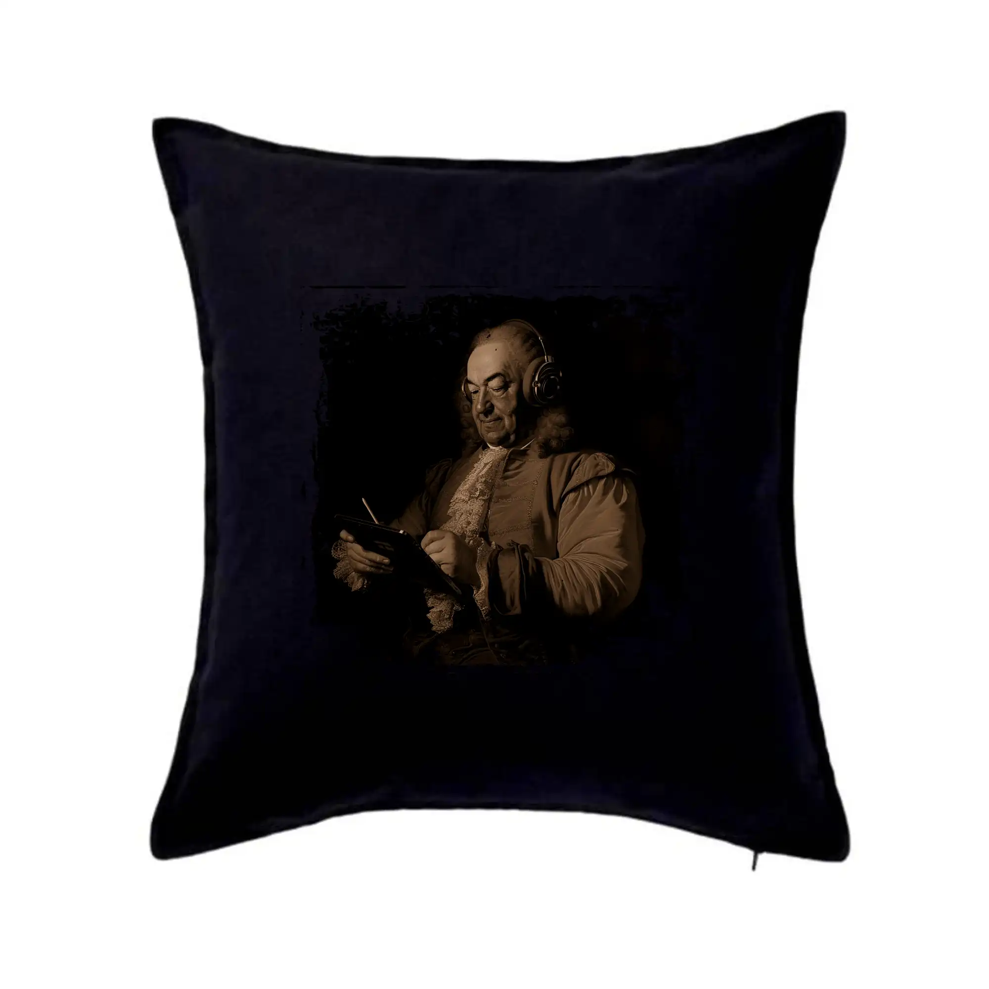 Johann Sebastian Bach so slúchadlami - Vankúš 50x50
