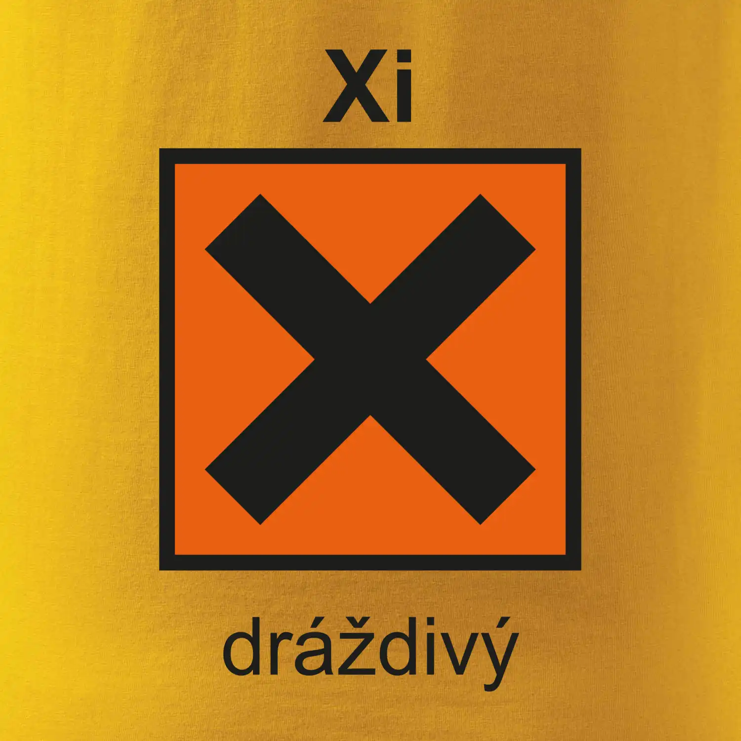 Xi Dráždivý - Výstražná tabulka na tričku