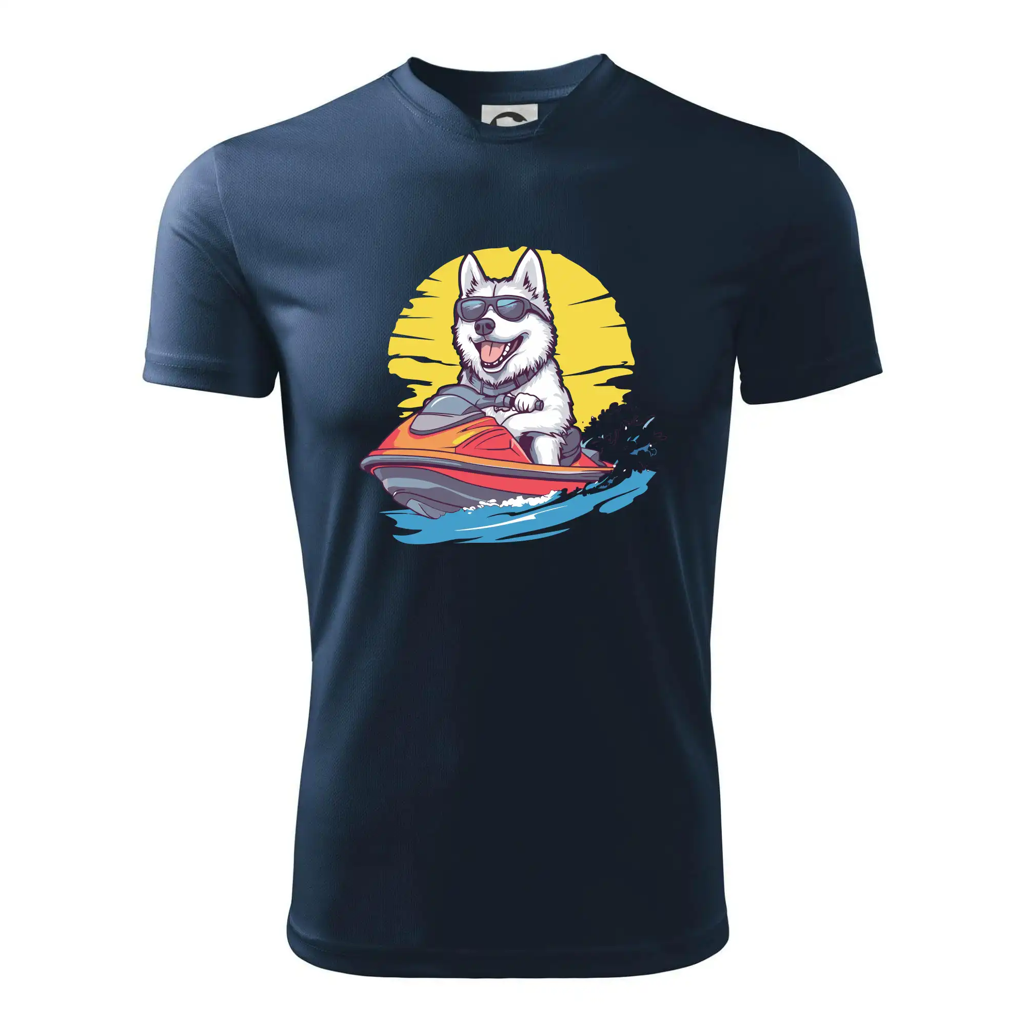 Husky na vodním skútru