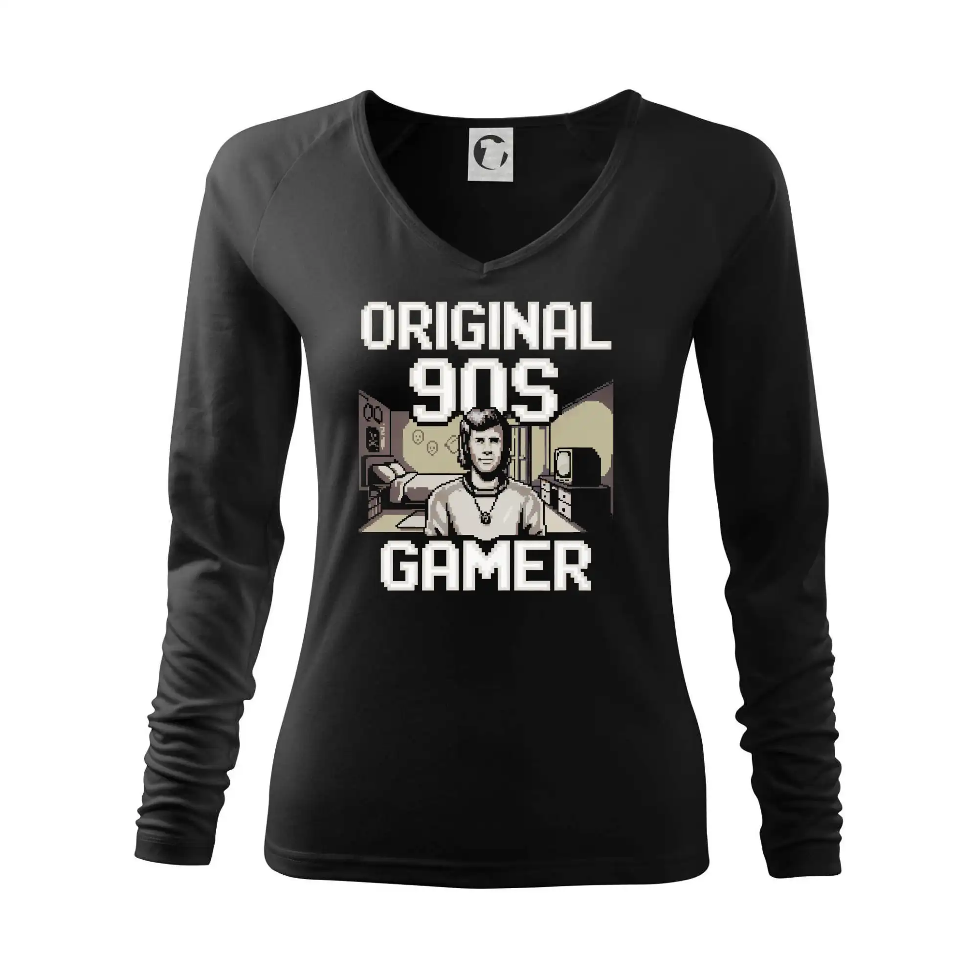 Hudobné tričká - Original 90s gamer - béžový - Tričko dámske Elegance