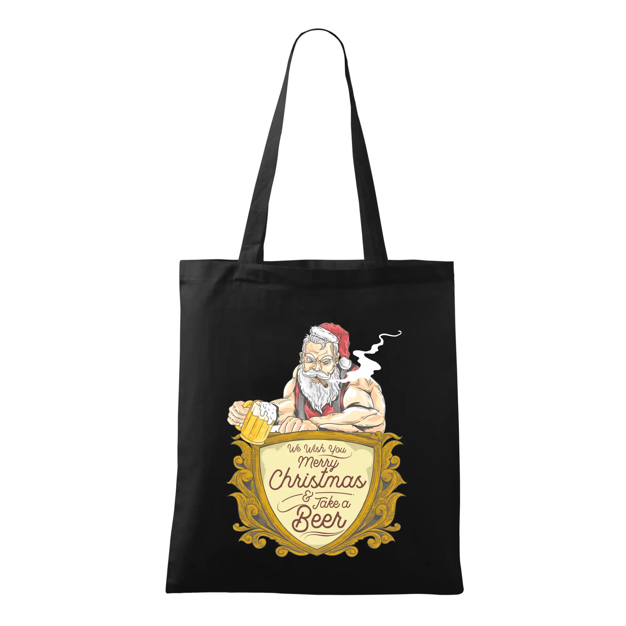 Vianočné tričká - Drsný Santa - Taška bavlnená