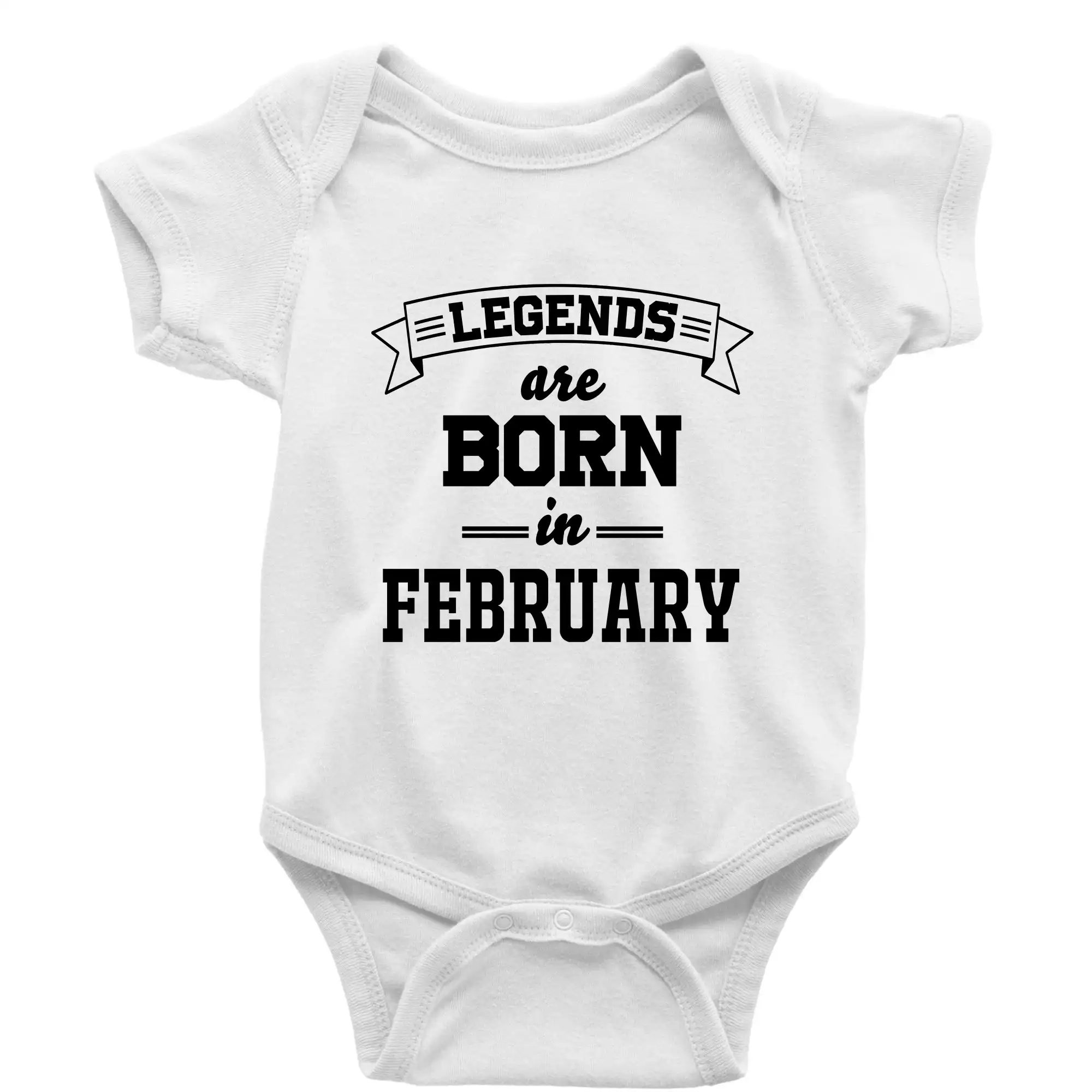 Tričká pre narodené vo februári - Legends are born in February - Body dojčenské s krátkym rukávom