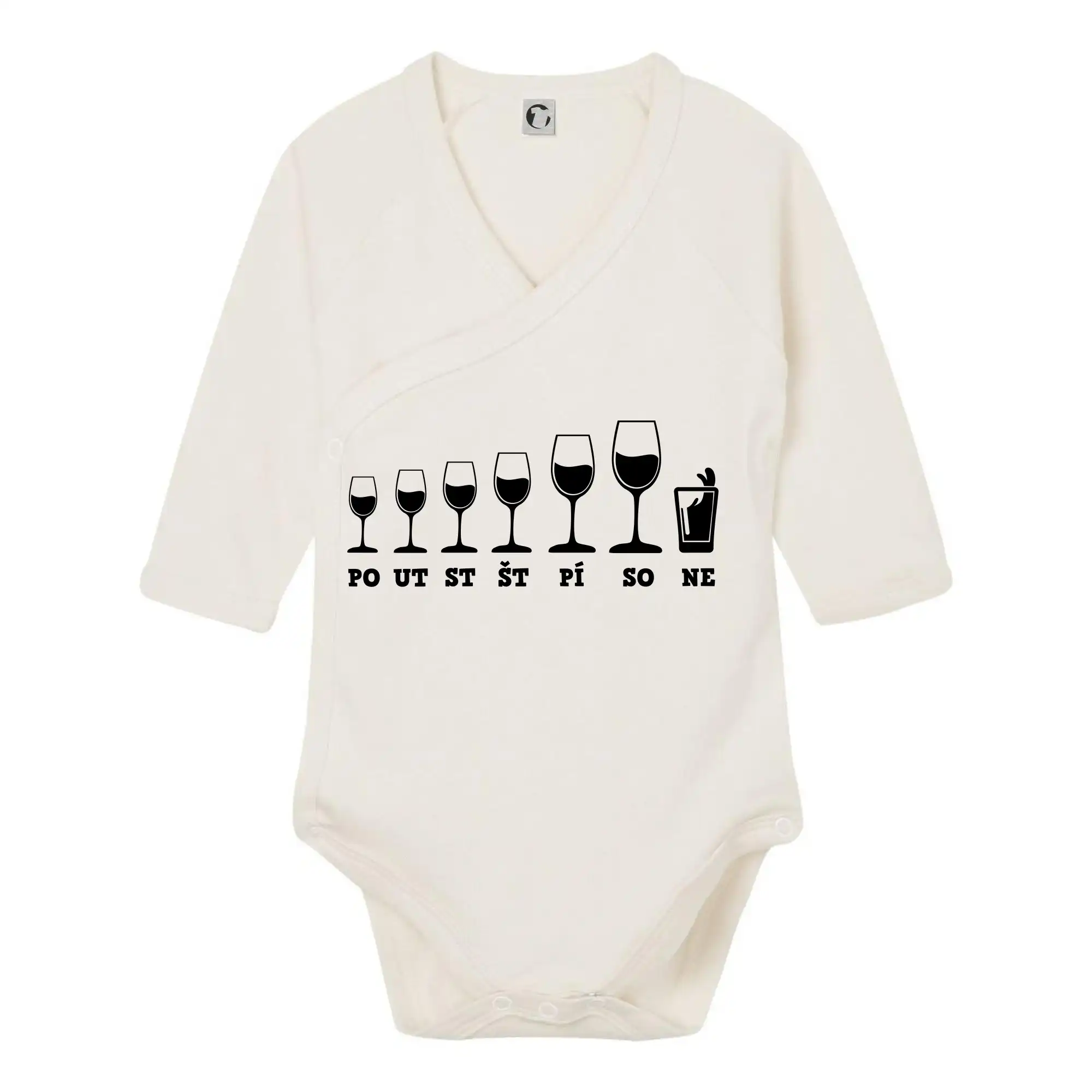 Vtipná tričká s tematikou vína - Evolúcia vína - Body zavinovacie s dlhým rukávom