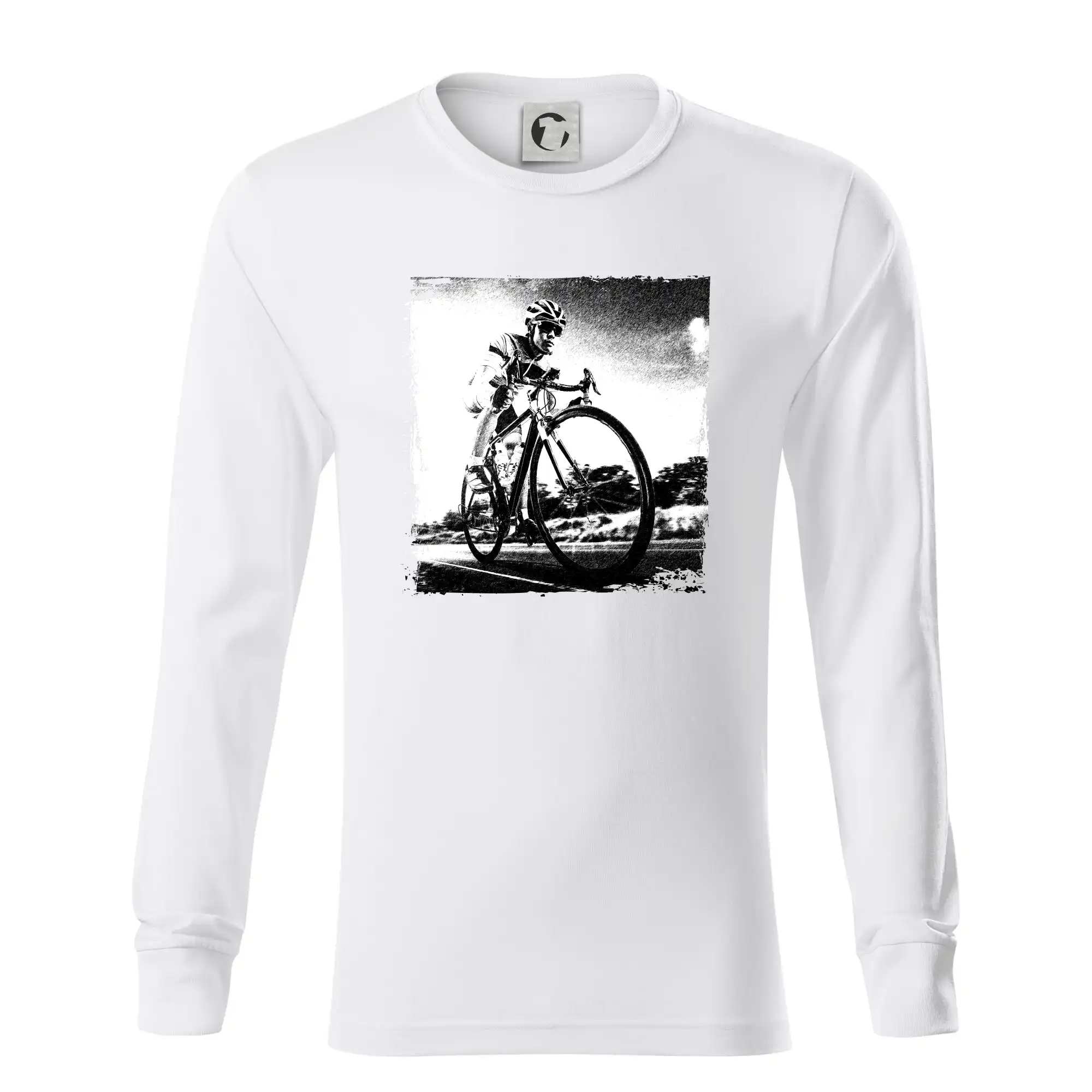 Cyklista černobílá cesta