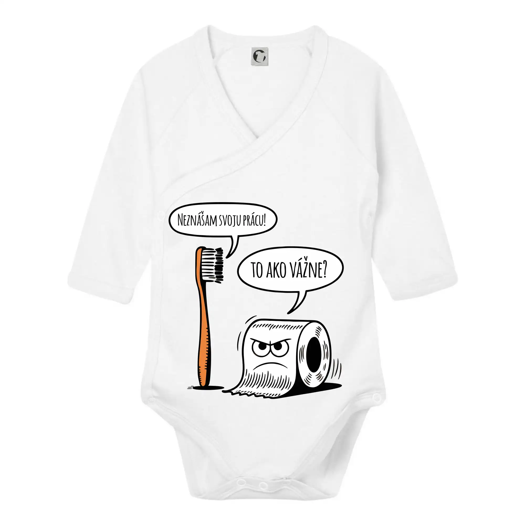 Grafické tričká - Neznášam svoju prácu - Body zavinovacie s dlhým rukávom