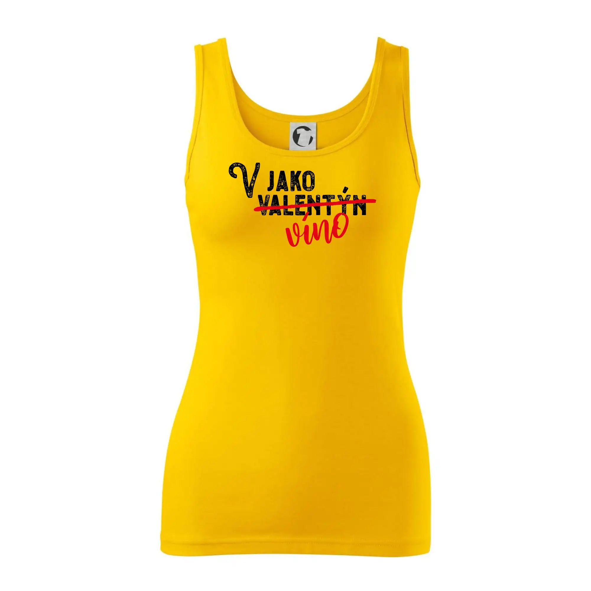 Tričká pre zamilovaných - V jako Valentýn VÍNO - Dámske tielko