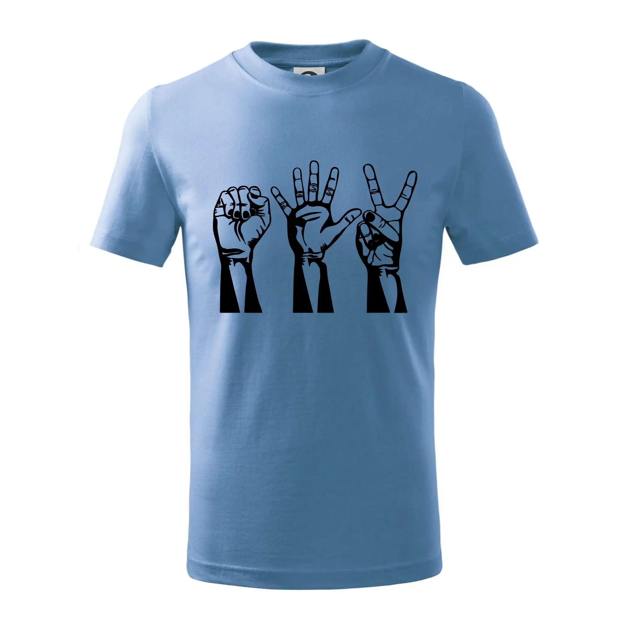Tričká na párty - Kameň nožnice papier čierne - Tričko detské bavlnené