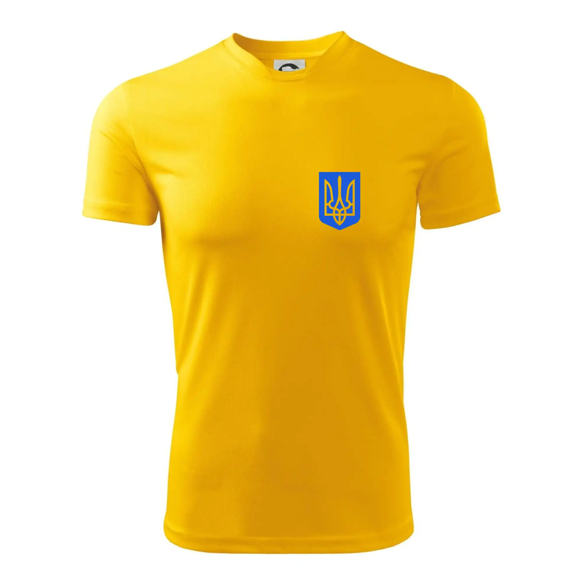 Tričká s vlajkou ukrajiny - Ukrajina - Modrý znak na prsníku - Pánske tričko Fantasy športové