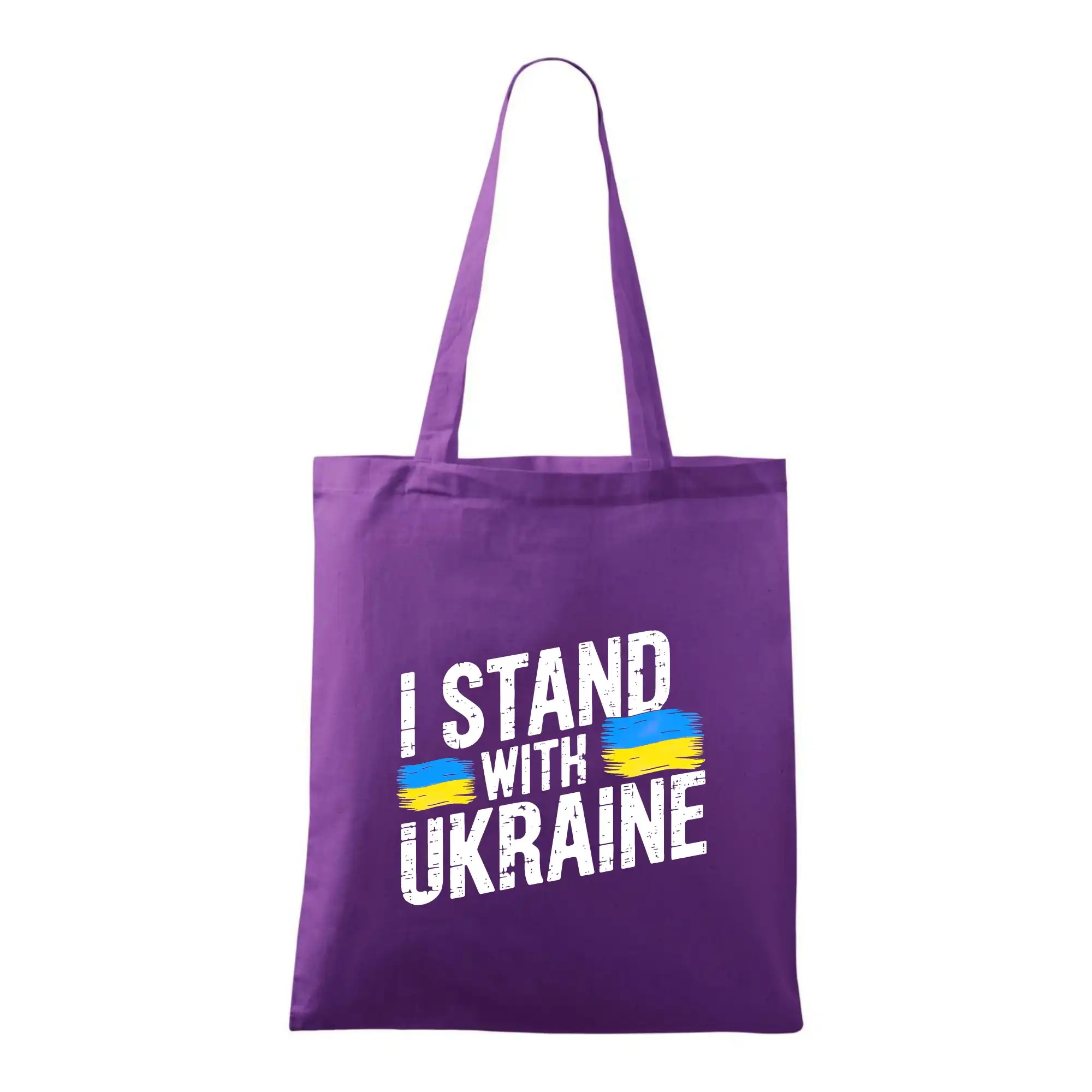 Tričká s vlajkou ukrajiny - I stand with ukraine tlačiaci nápis - Taška bavlnená