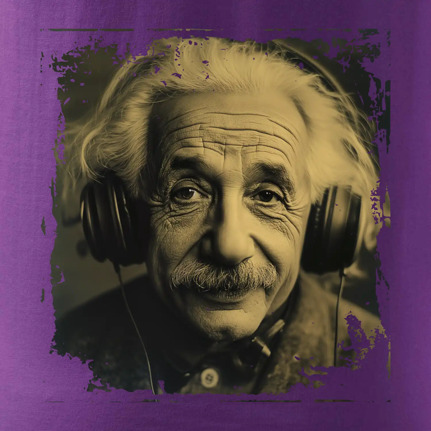 Albert se sluchátky