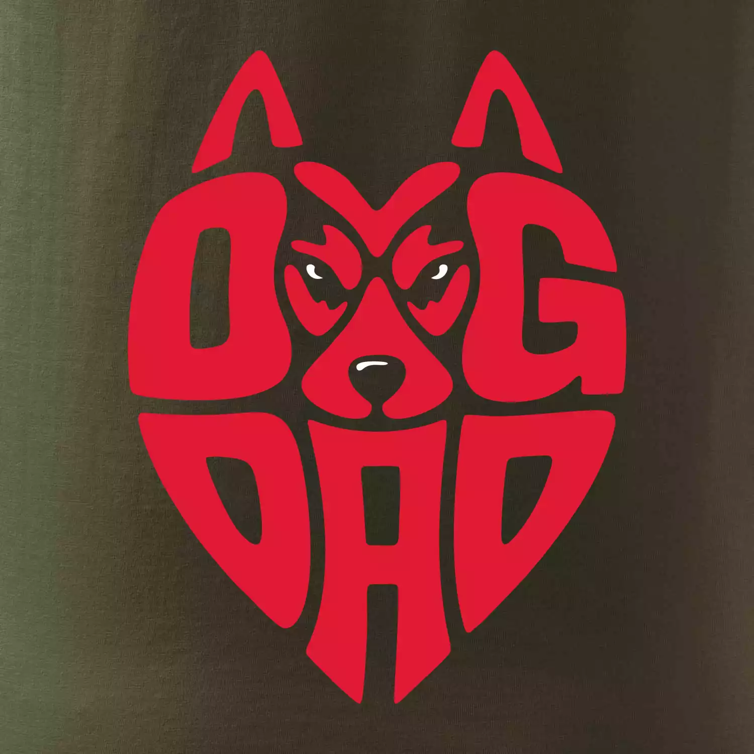 Dog dad nápis v hlavě