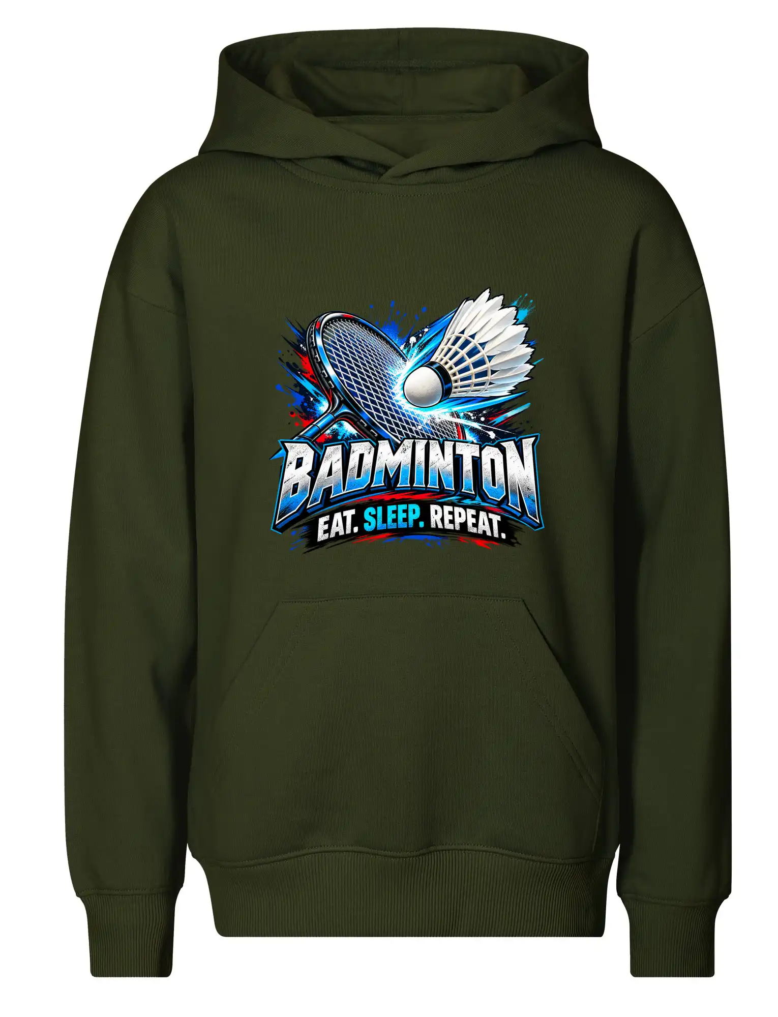 Badmintonová raketa s košíčkem eat sleep repeat