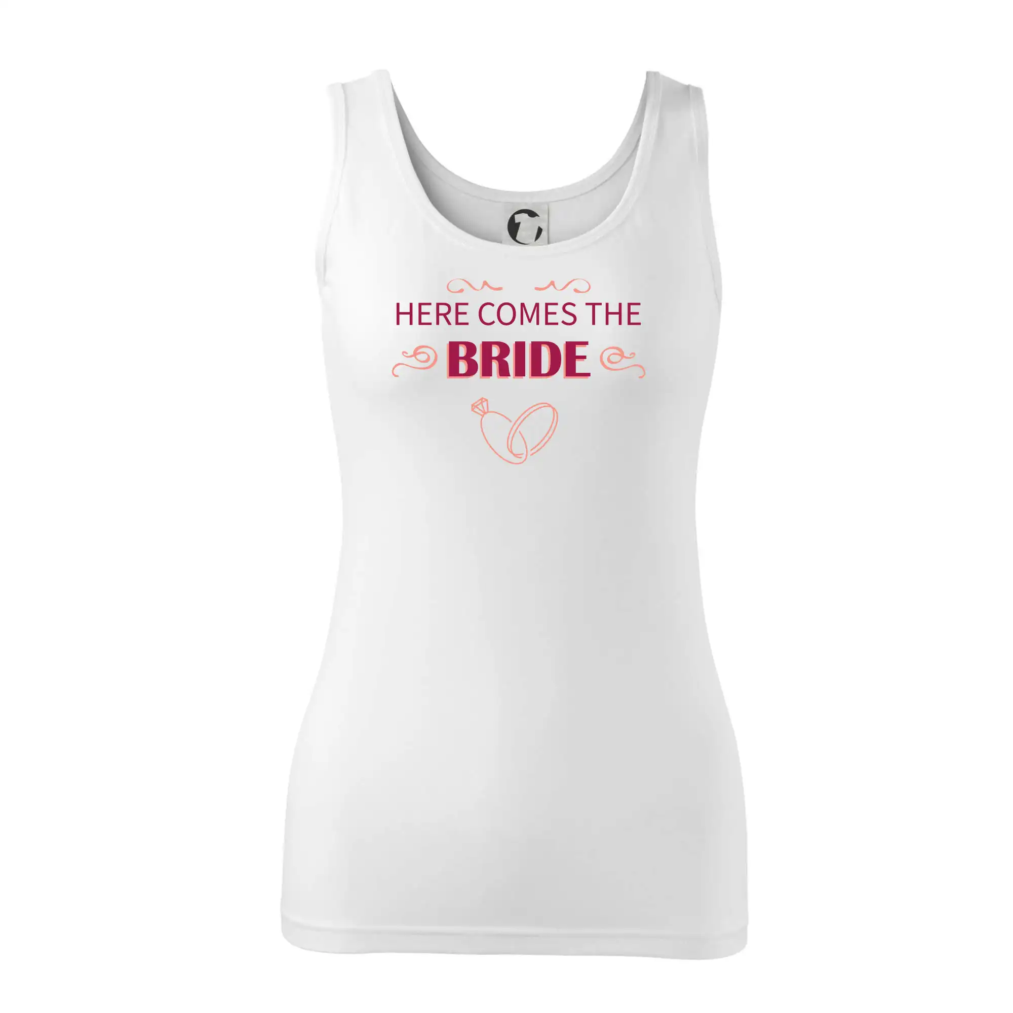 Tričká na rozlúčku so slobodou - Here comes the bride - Dámske tielko