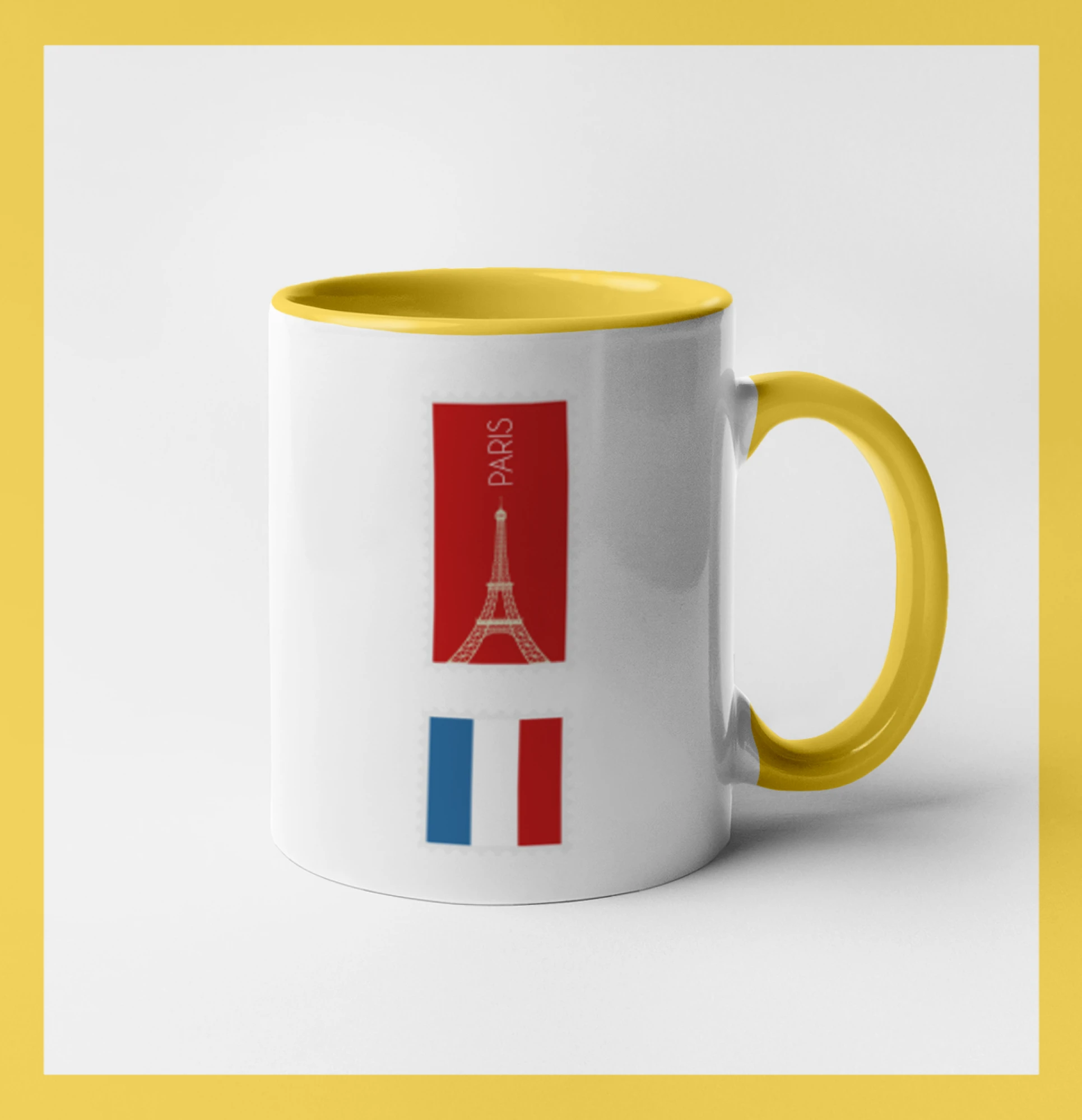 Tričká Francúzsko - Paríž známka farebná - Hrnček 