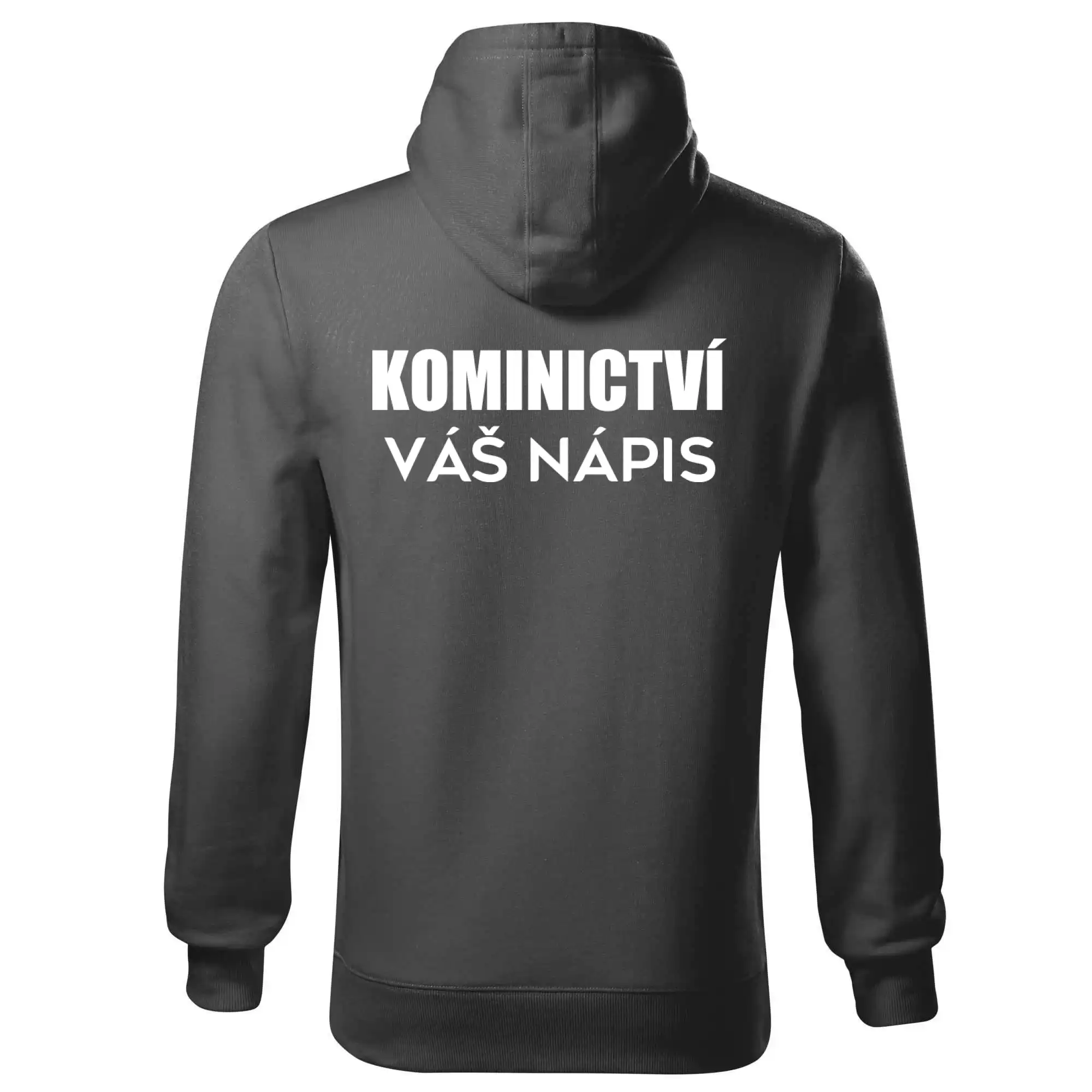 Kominík logo + nápis na zádech