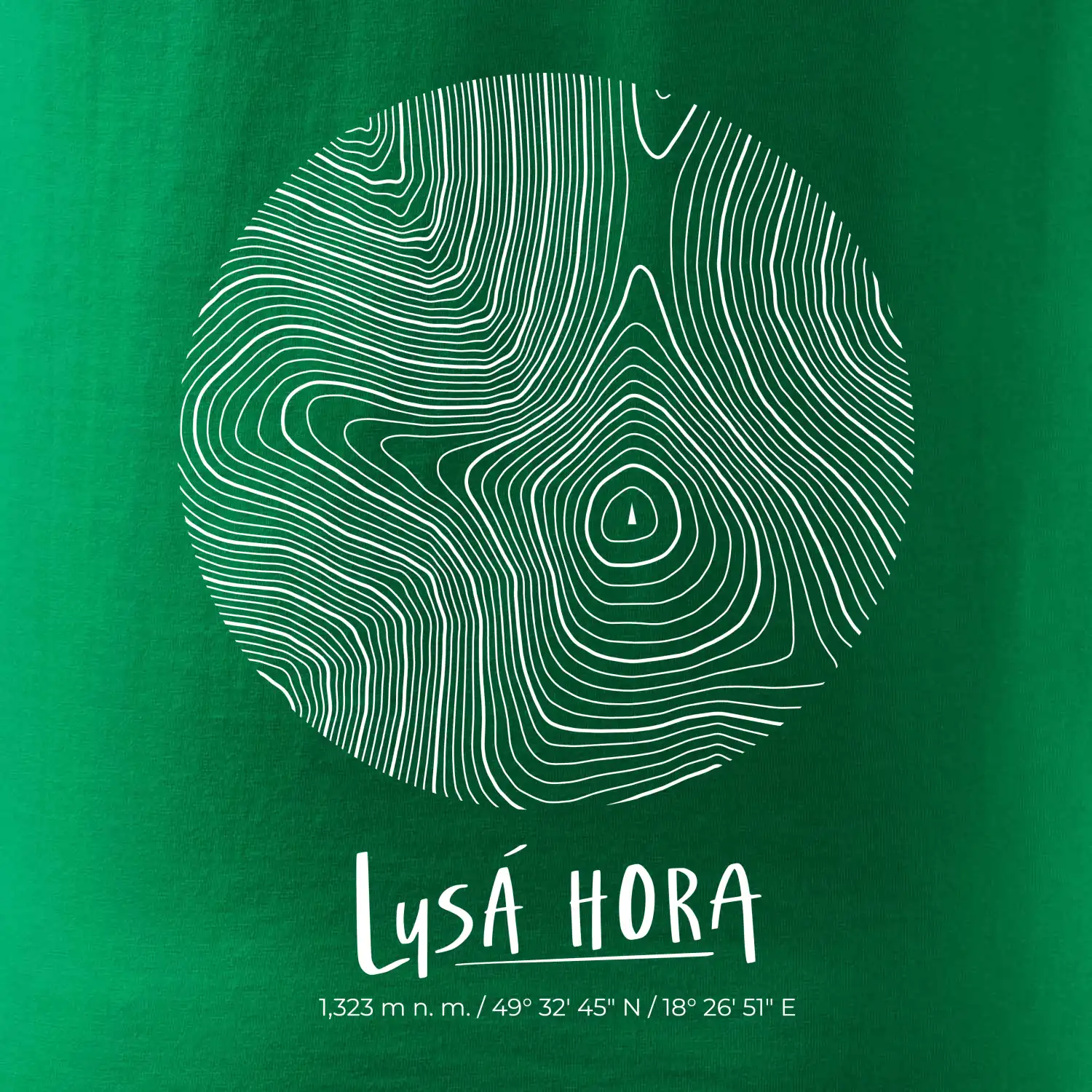 Lysá hora - vrstevnice v kruhu