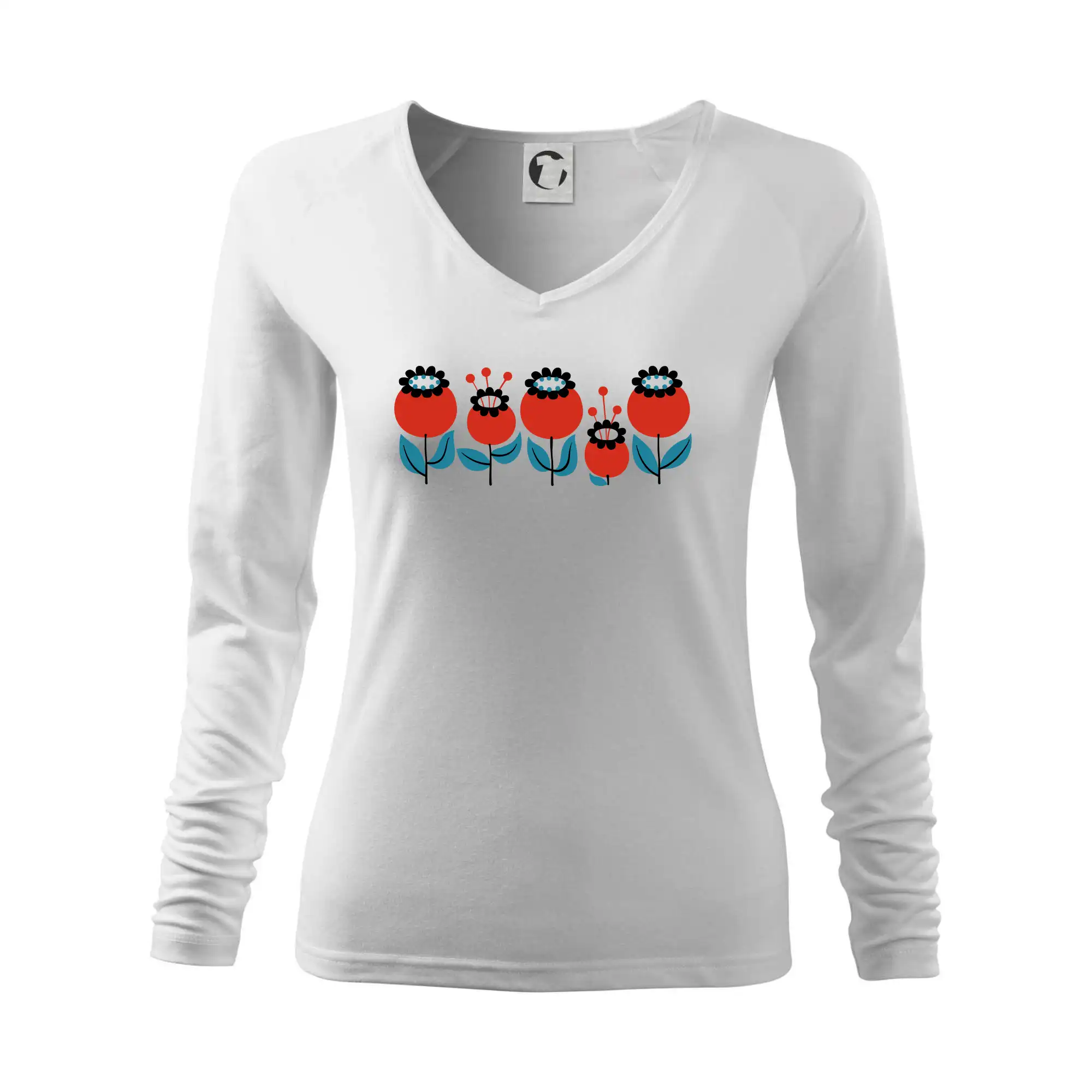 Tričká s kvetinami - Retro hrnček - mak - Tričko dámske Elegance