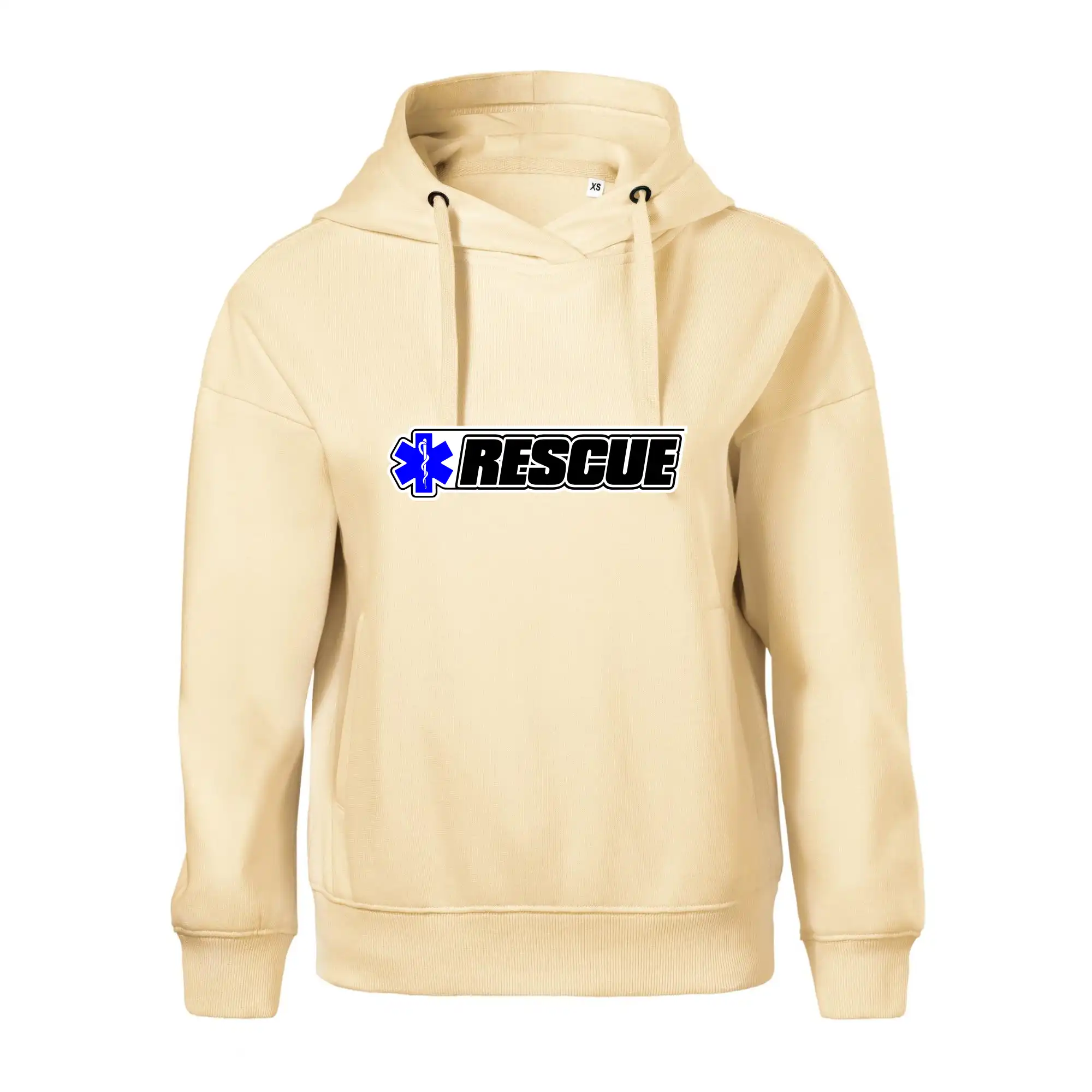 Tričká a mikiny pre záchranárov a lekárov - Kvalitné oblečenie pre zdravotníkov - Záchranár rescue kríž modrý - Oversized mikina dámská Moon - kratšia + širšia