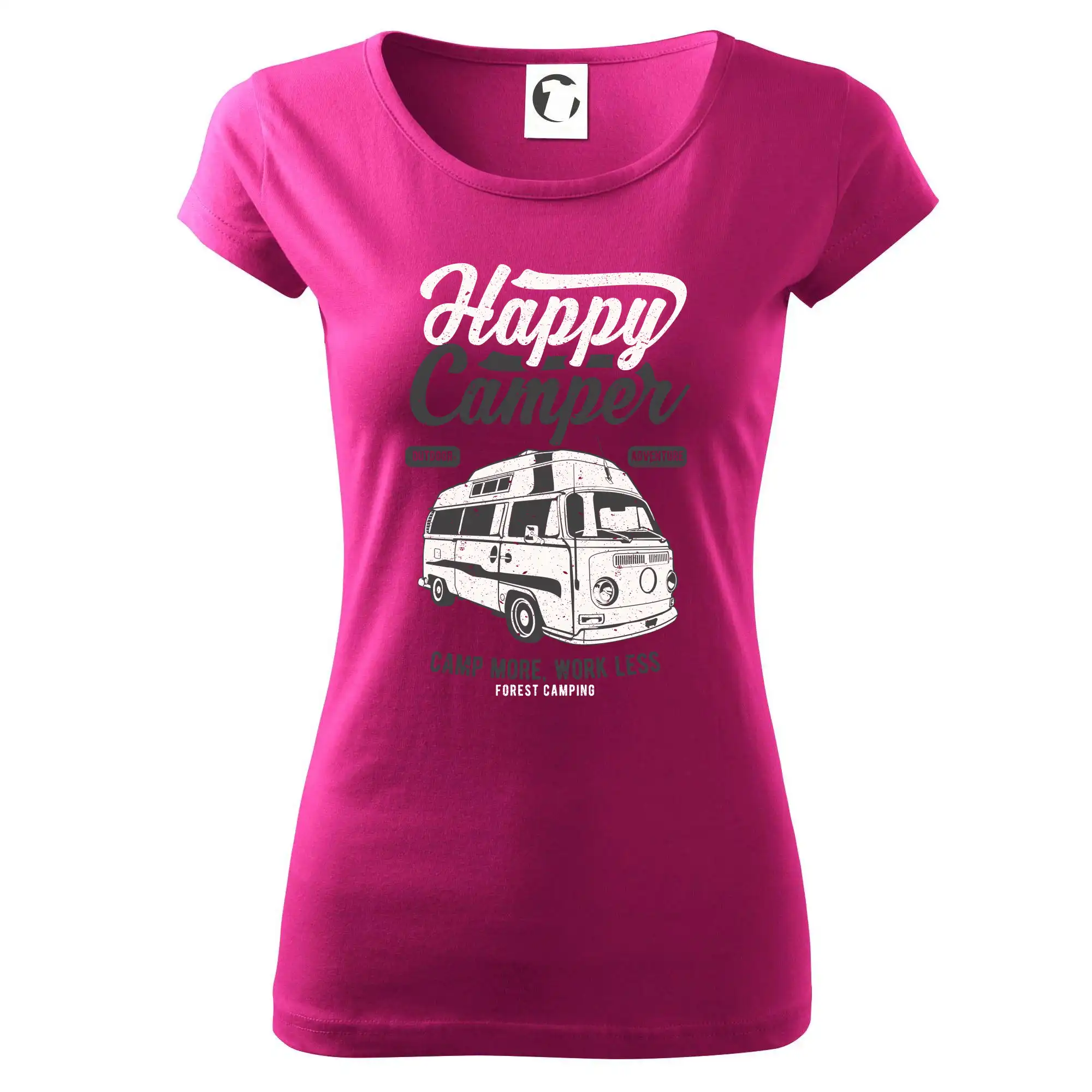Trička na kempovanie - Happy Camper - Dámske tričko Pure