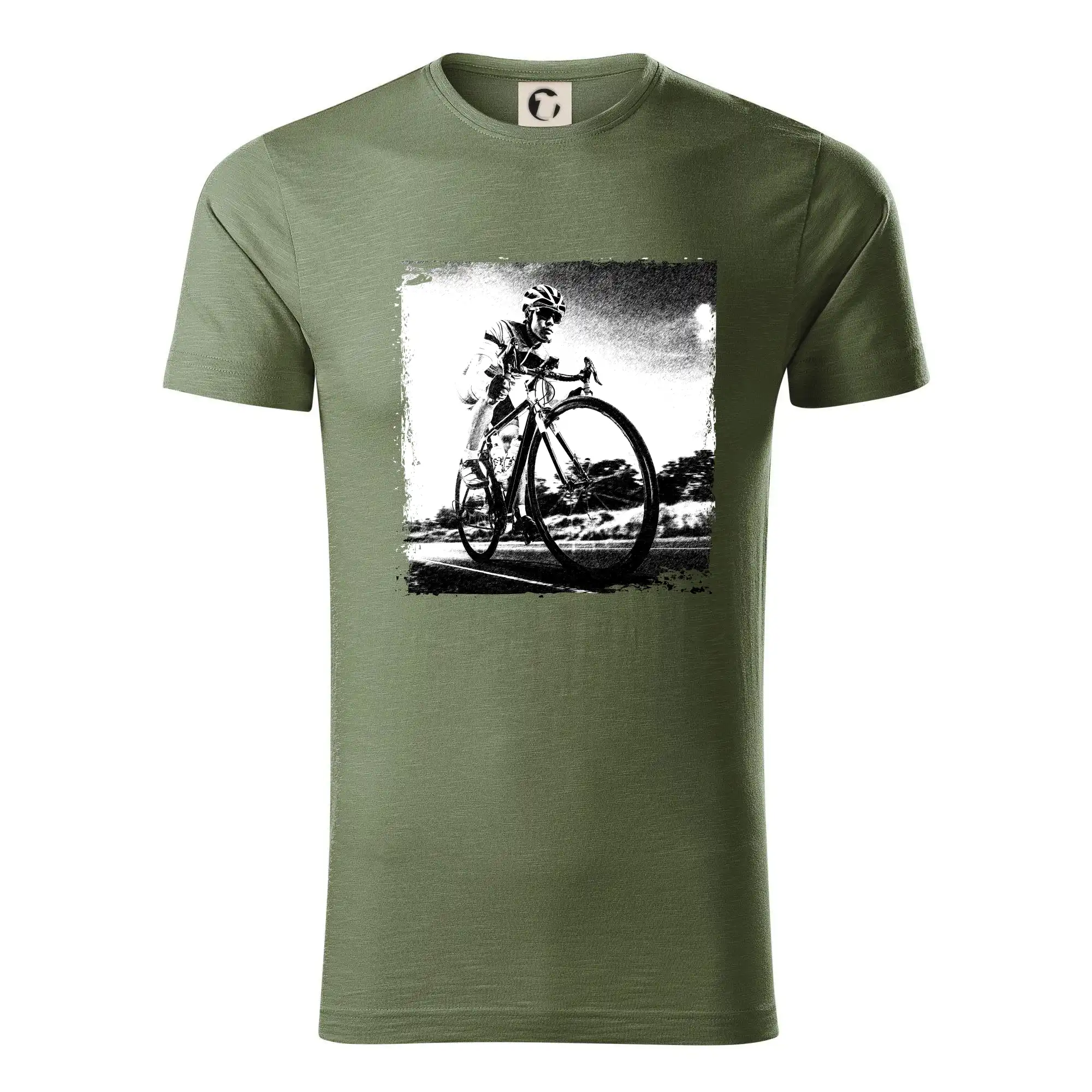 Tričko ako darček pre cyklistu - Cyklista čiernobiela cesta - Tričko z organickej bavlny