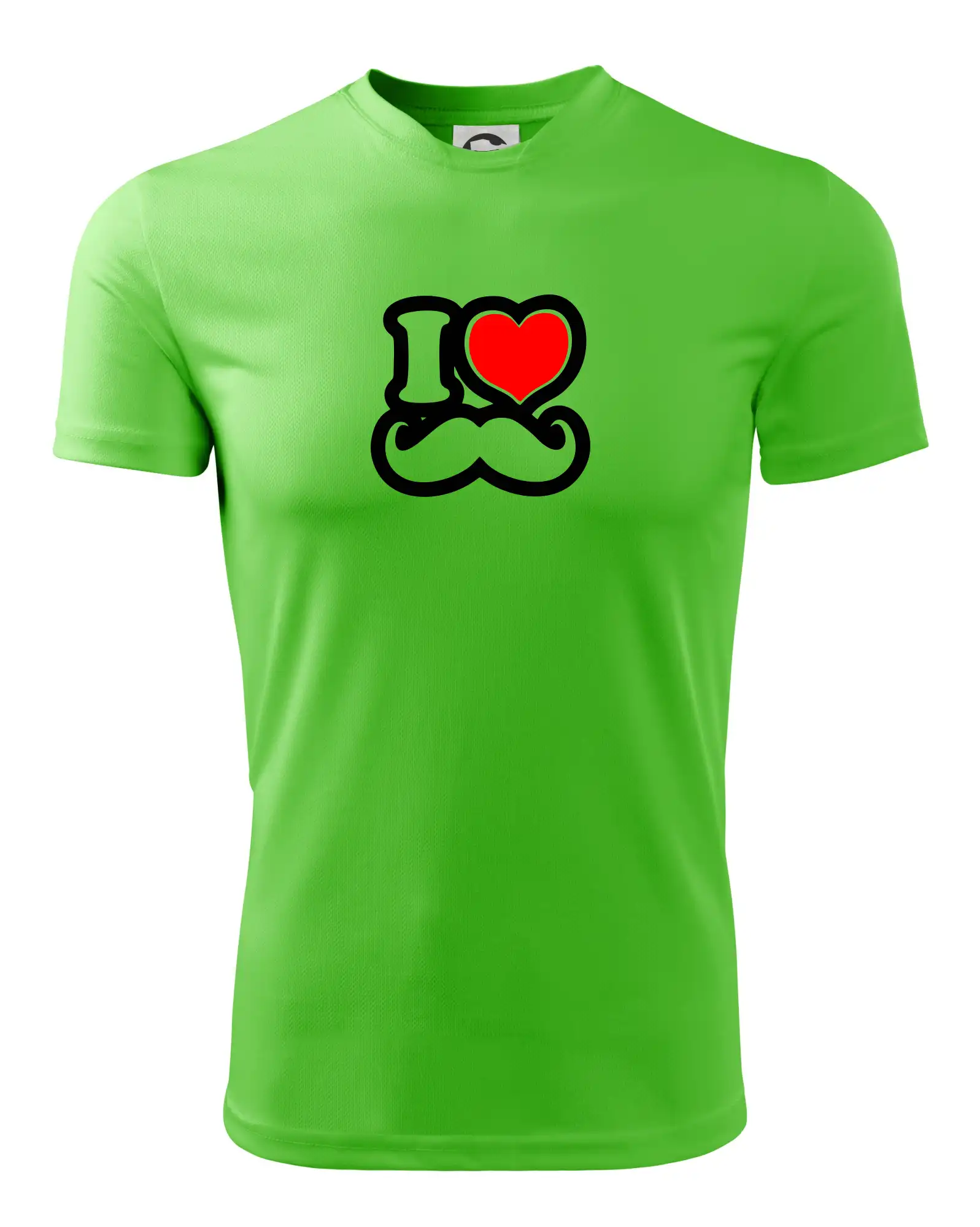 Tričká s fúzikmi - i love mustache - obrys - Pánske tričko Fantasy športové