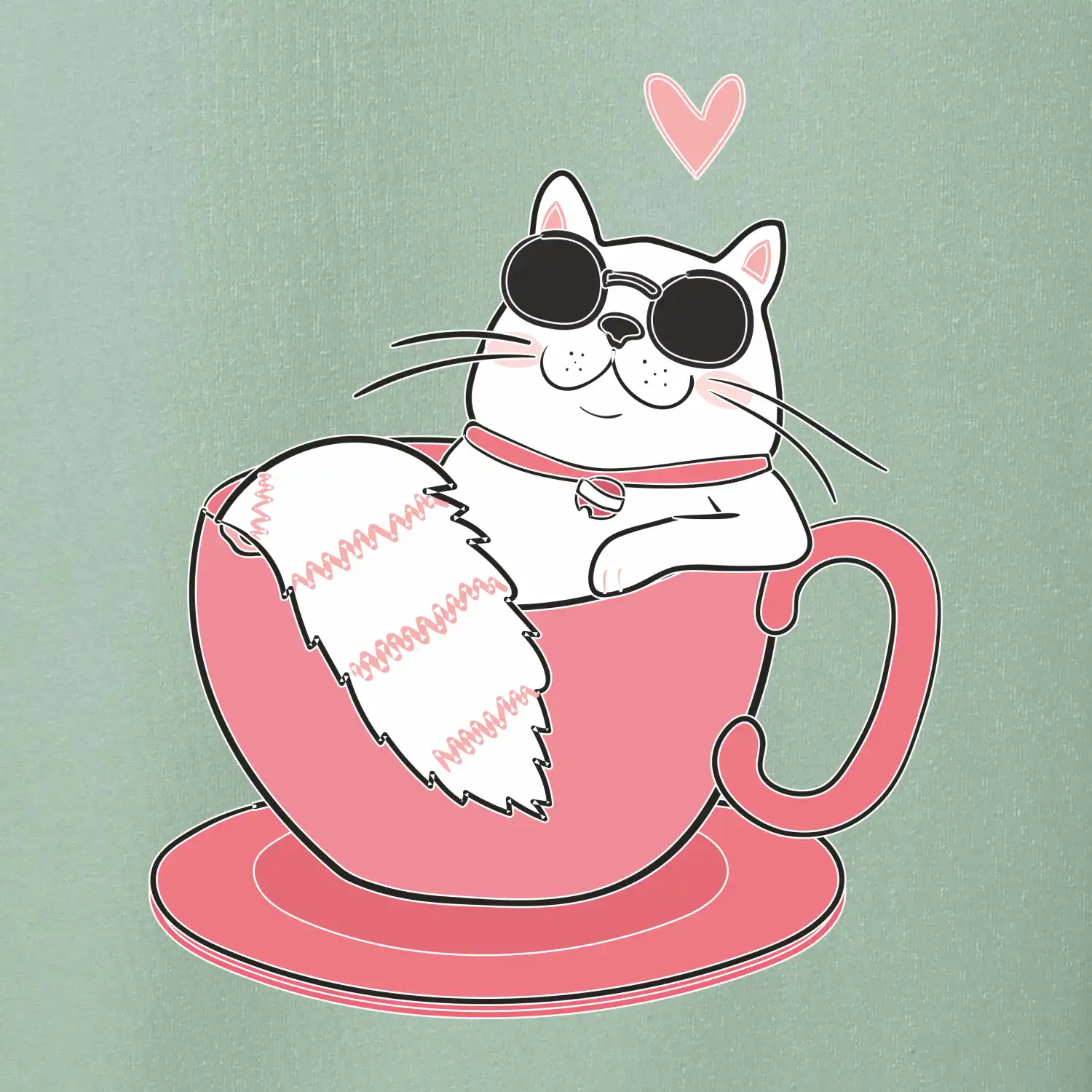 Hustá kočka v hrníčku