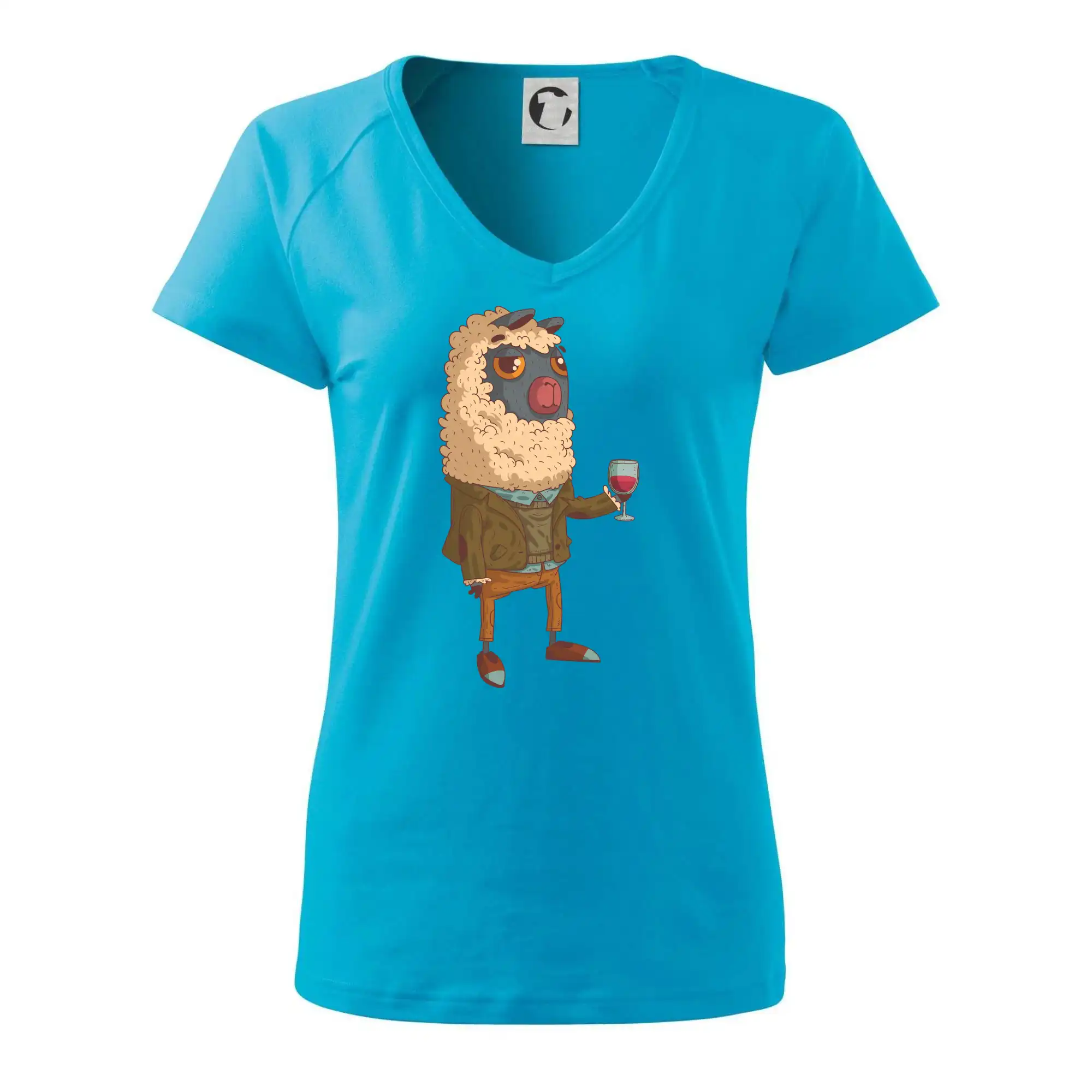 Alpaka s vínem muž