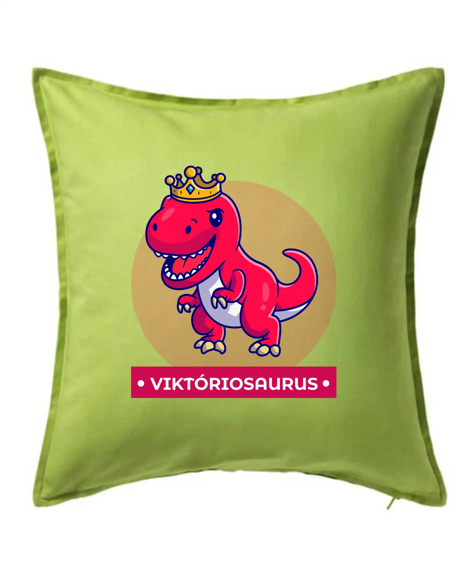 Detské tričká, mikiny a body s originálnymi potlačami | Veselé motívy pre chlapcov aj dievčatá - Dinosaurie mená - červený dinosaurus - Vankúš 50x50