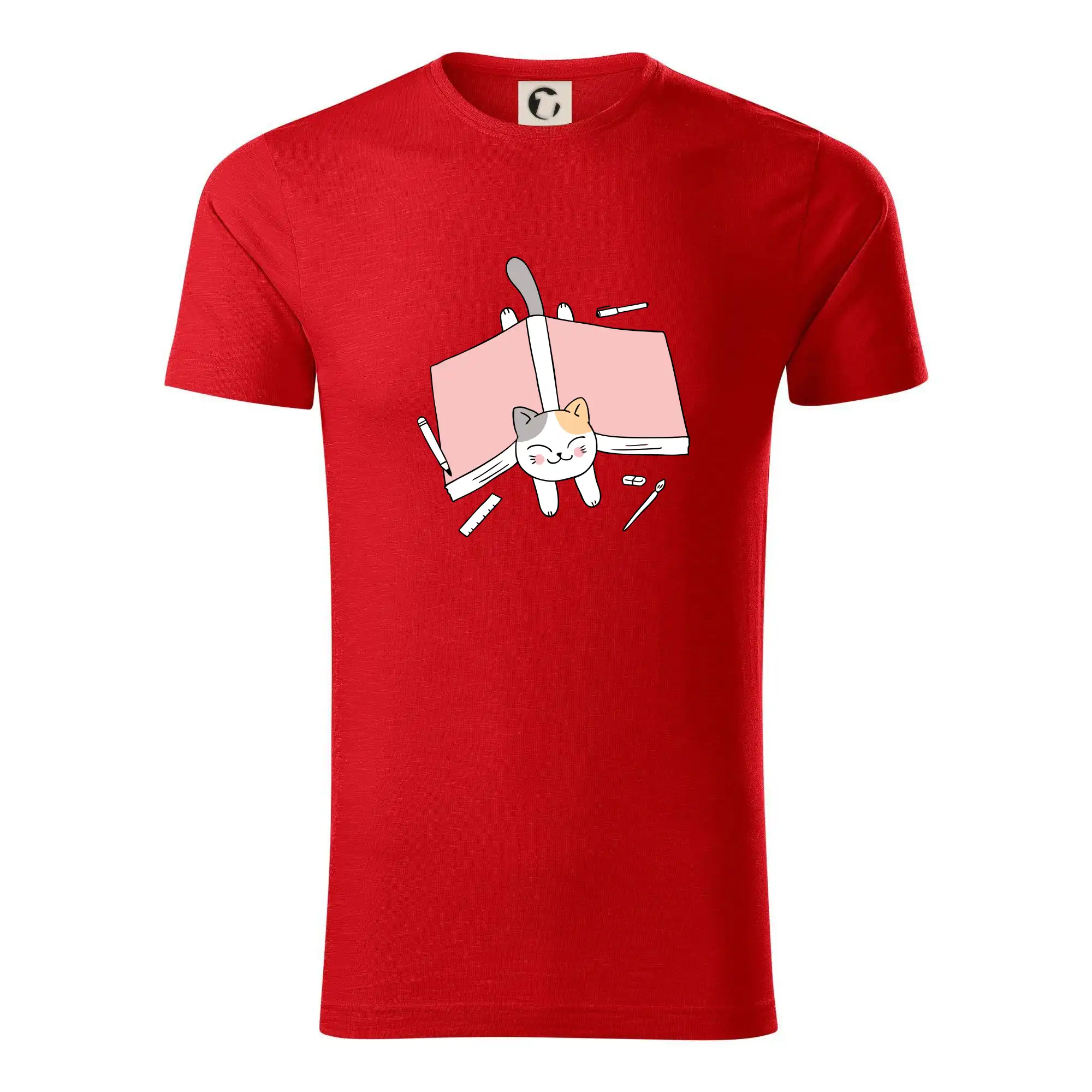 Vtipná tričká s mačkou - Učenie na štátnice mačka - Tričko z organickej bavlny