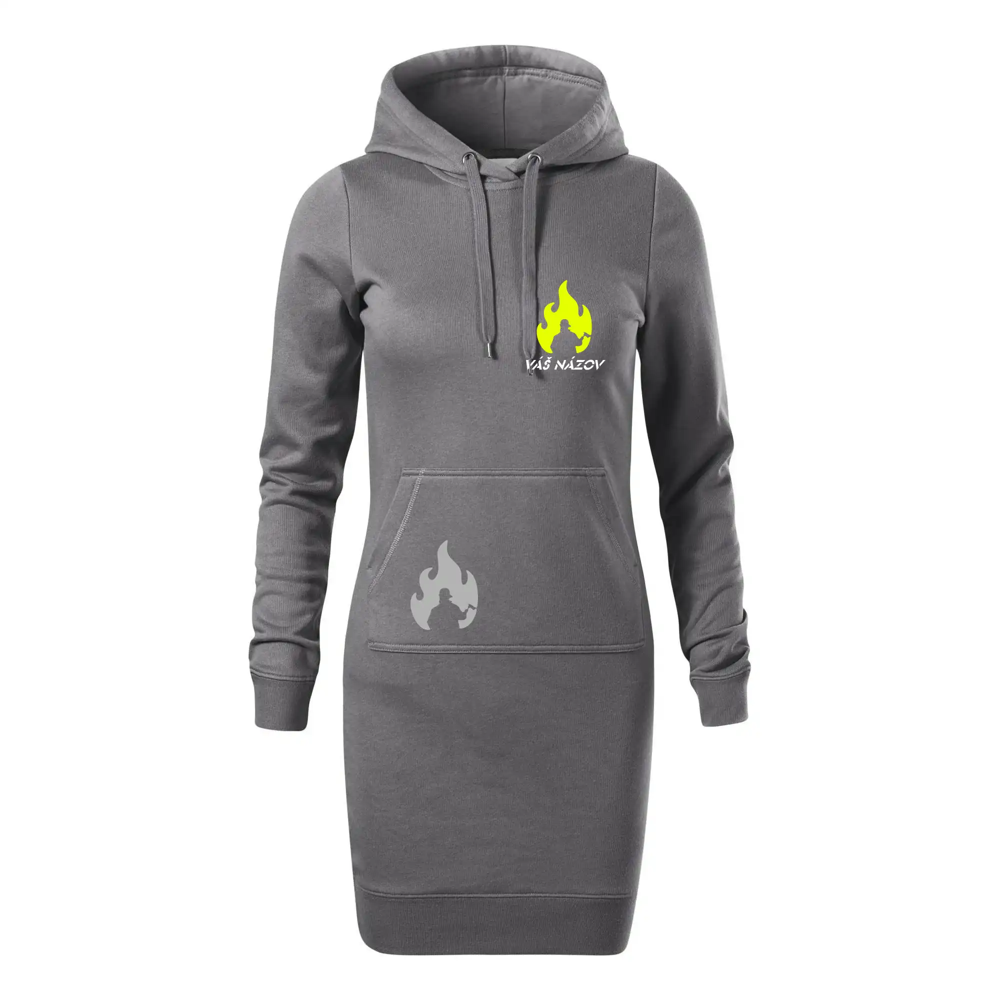 Originálne tričká pre hasičov - Hasiči - oheň - Váš názov - Prsník + chrbát - Dámska mikina dlhá Snap