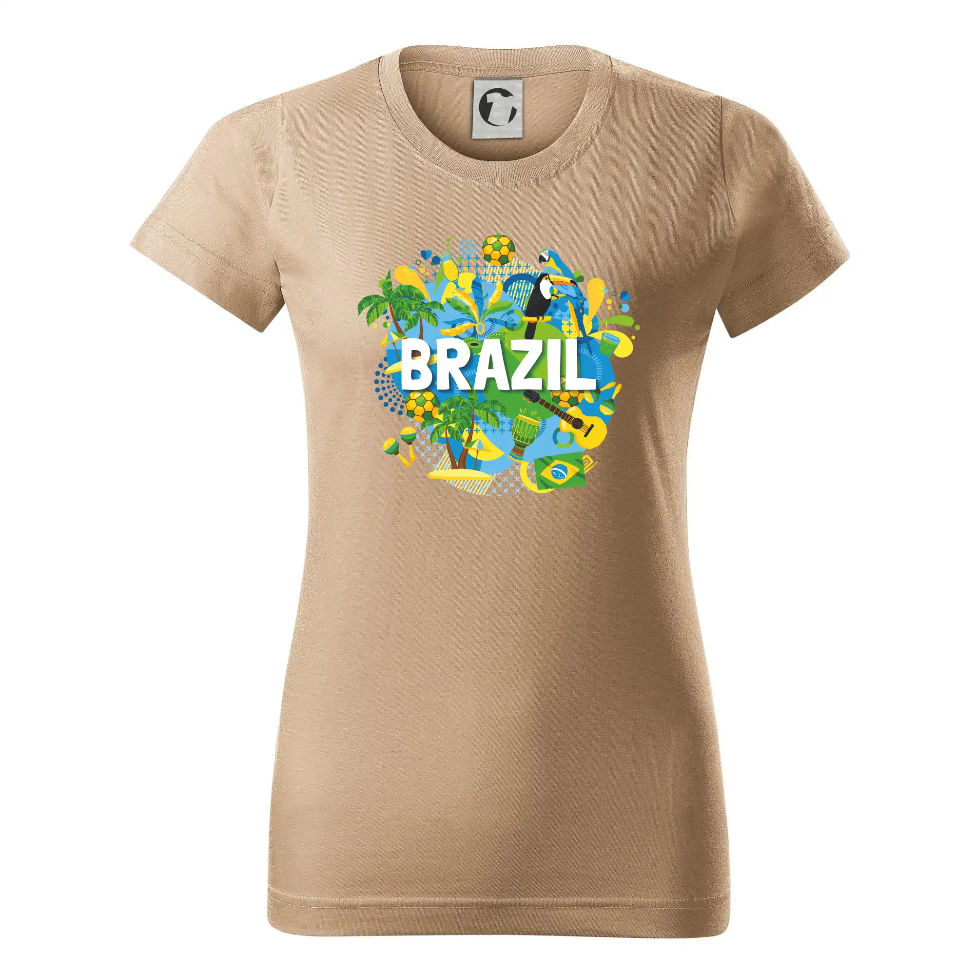 Ostatné mestá / miesta - Brazília Farebný obrázok - Dámske tričko basic - ľahko voľnejšie a dlhšie