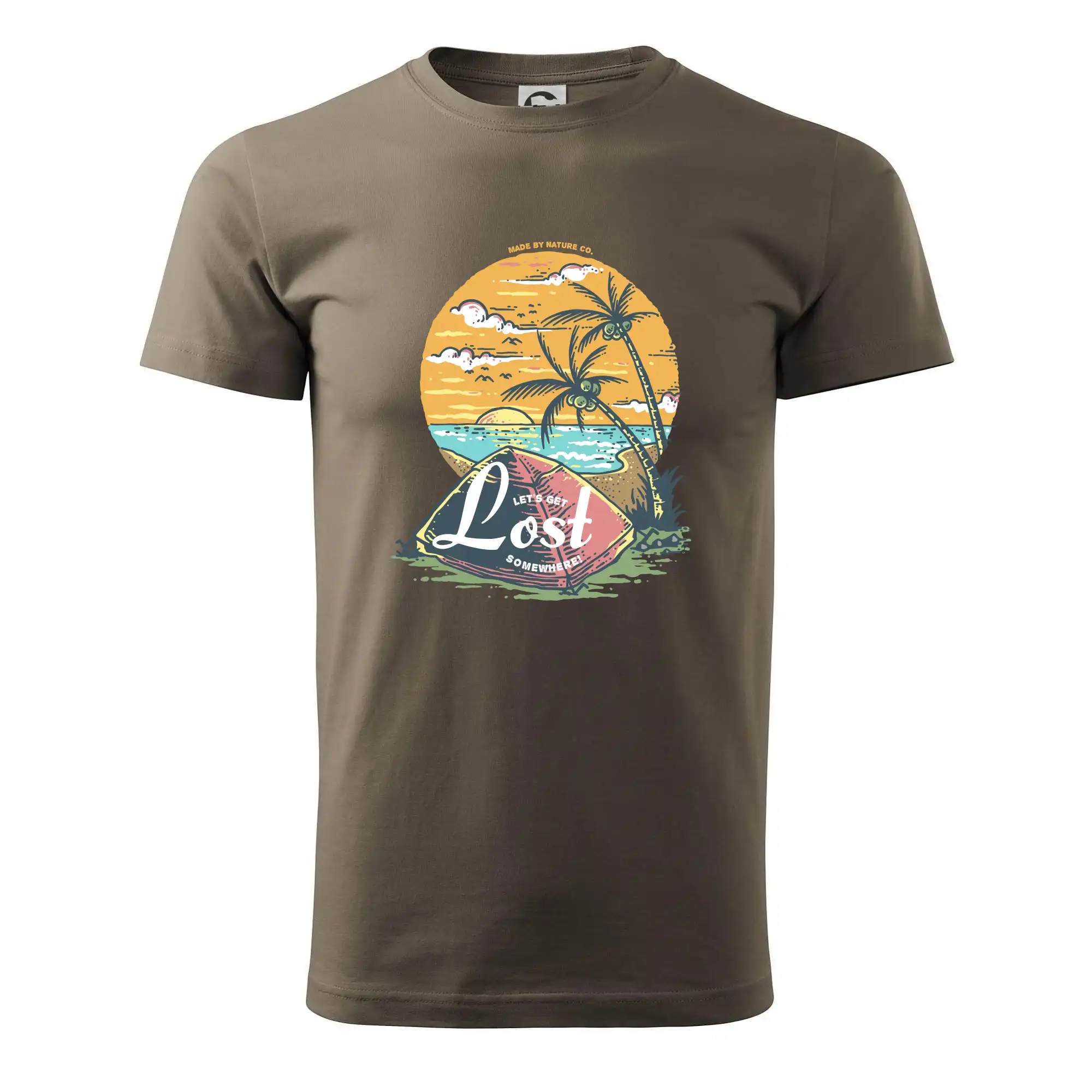 Trička na kempovanie - Beach camping get lost somewhere - Klasické pánske tričko vyššej gramáže