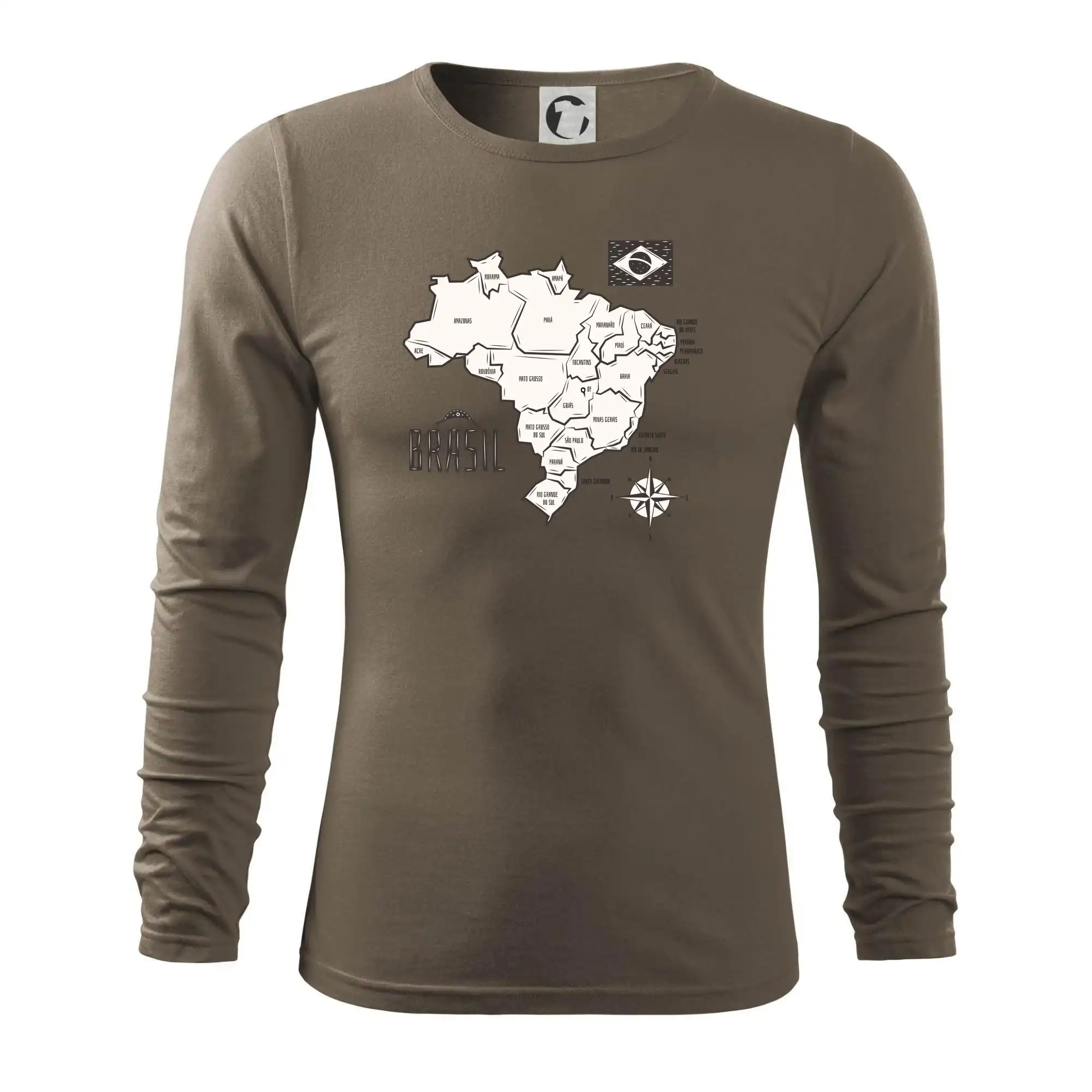 Brazílie mapa s názvy regionů