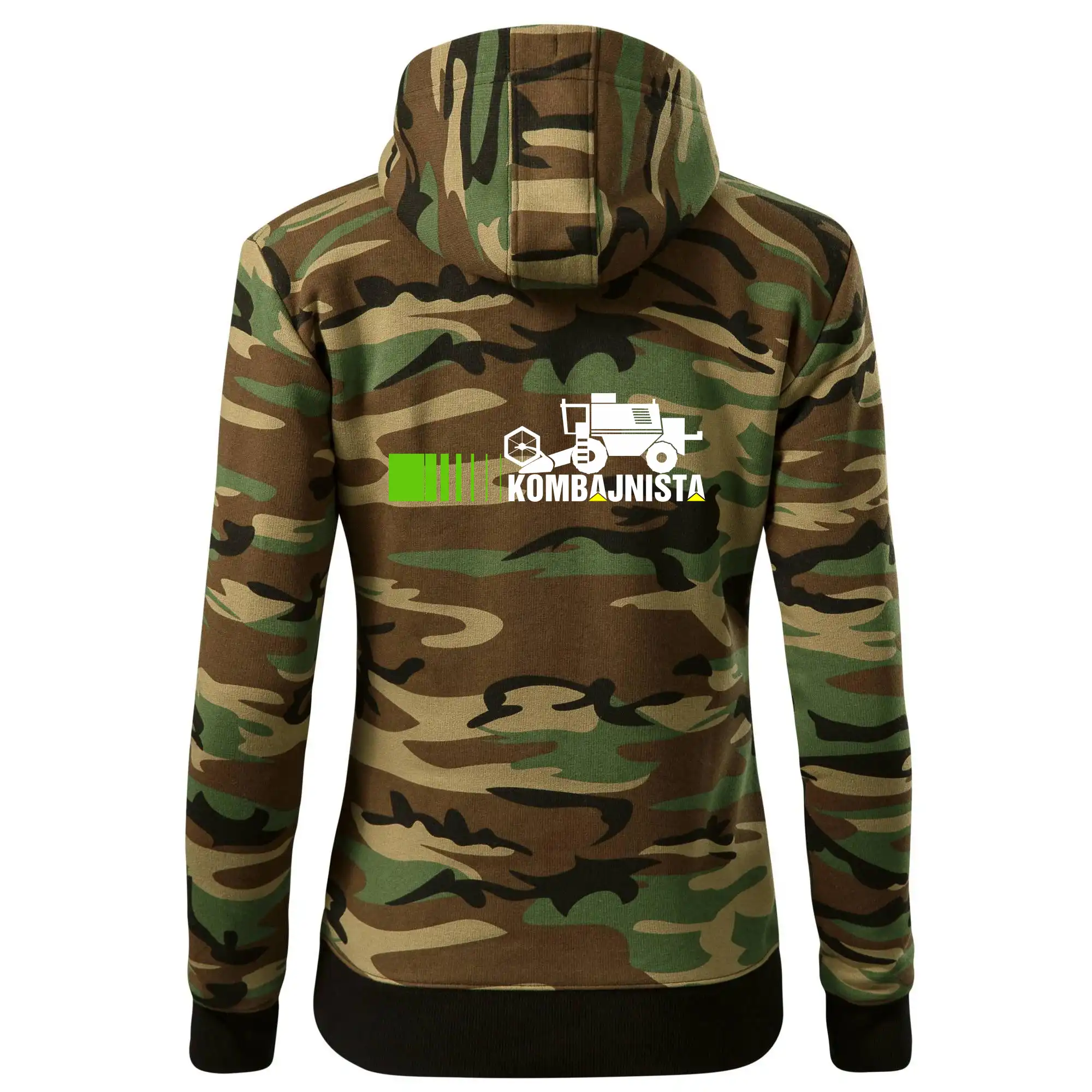 Kombajnista zelená a žlutá