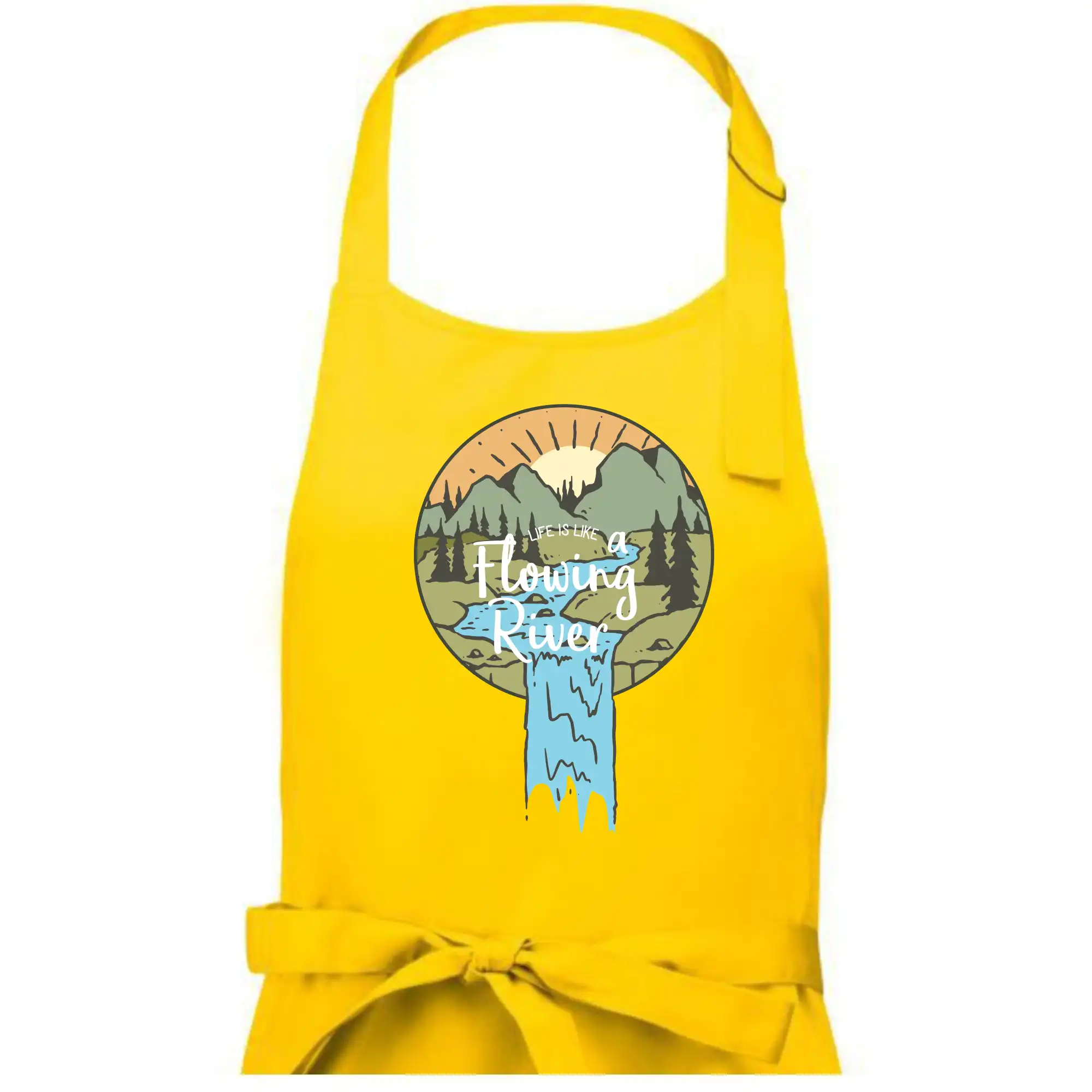 Vodácke tričká - Life is like a Flowing river - Dámska zástera na varenie