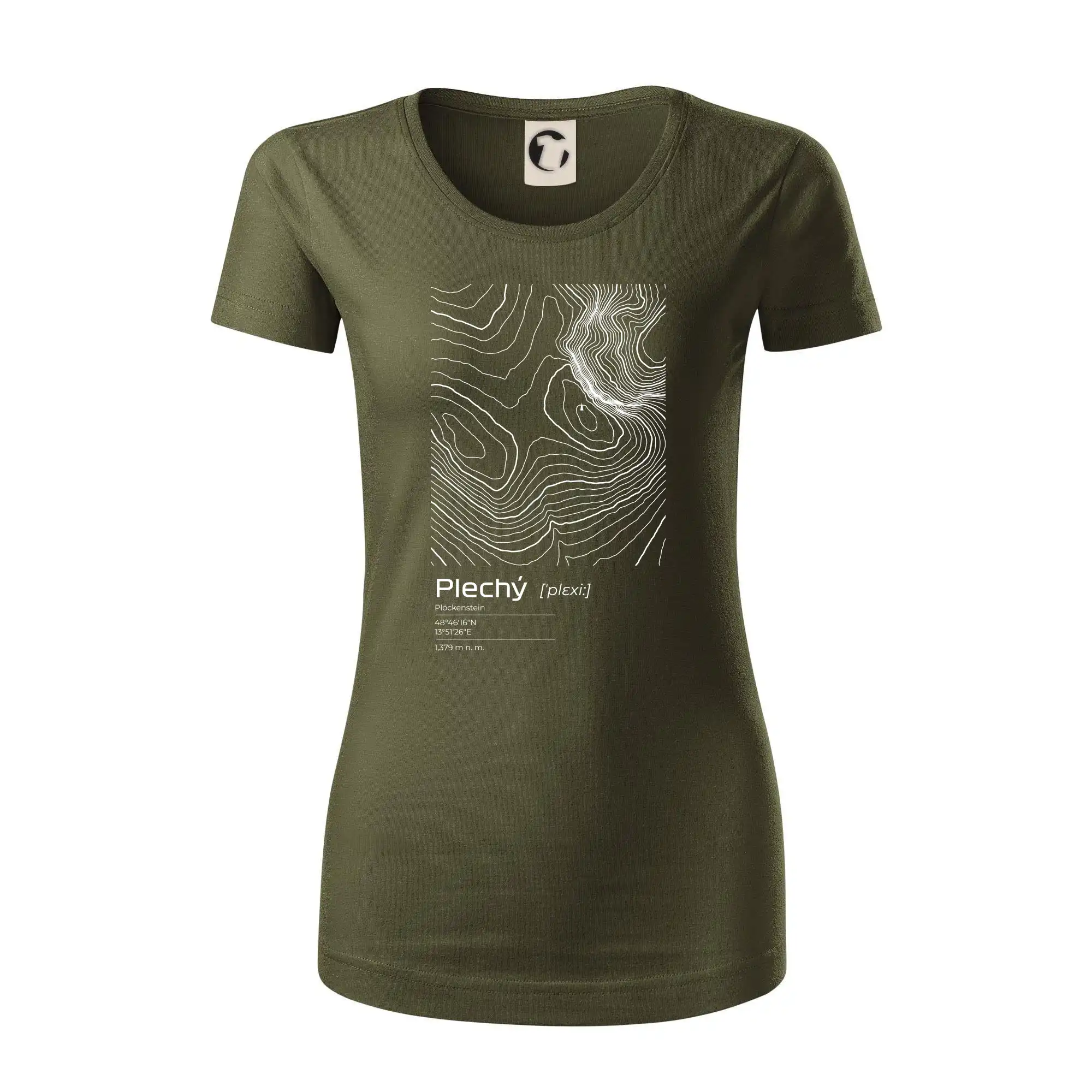 Plechý - vrstevnice v obdélníku