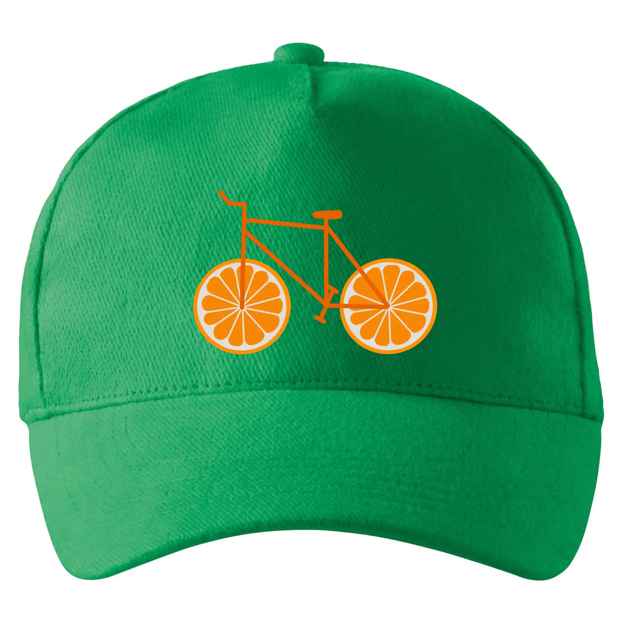 Tričko ako darček pre cyklistu - Bicykel pomaranč - Šiltovka so zahnutým šiltom a mosaznou sponou