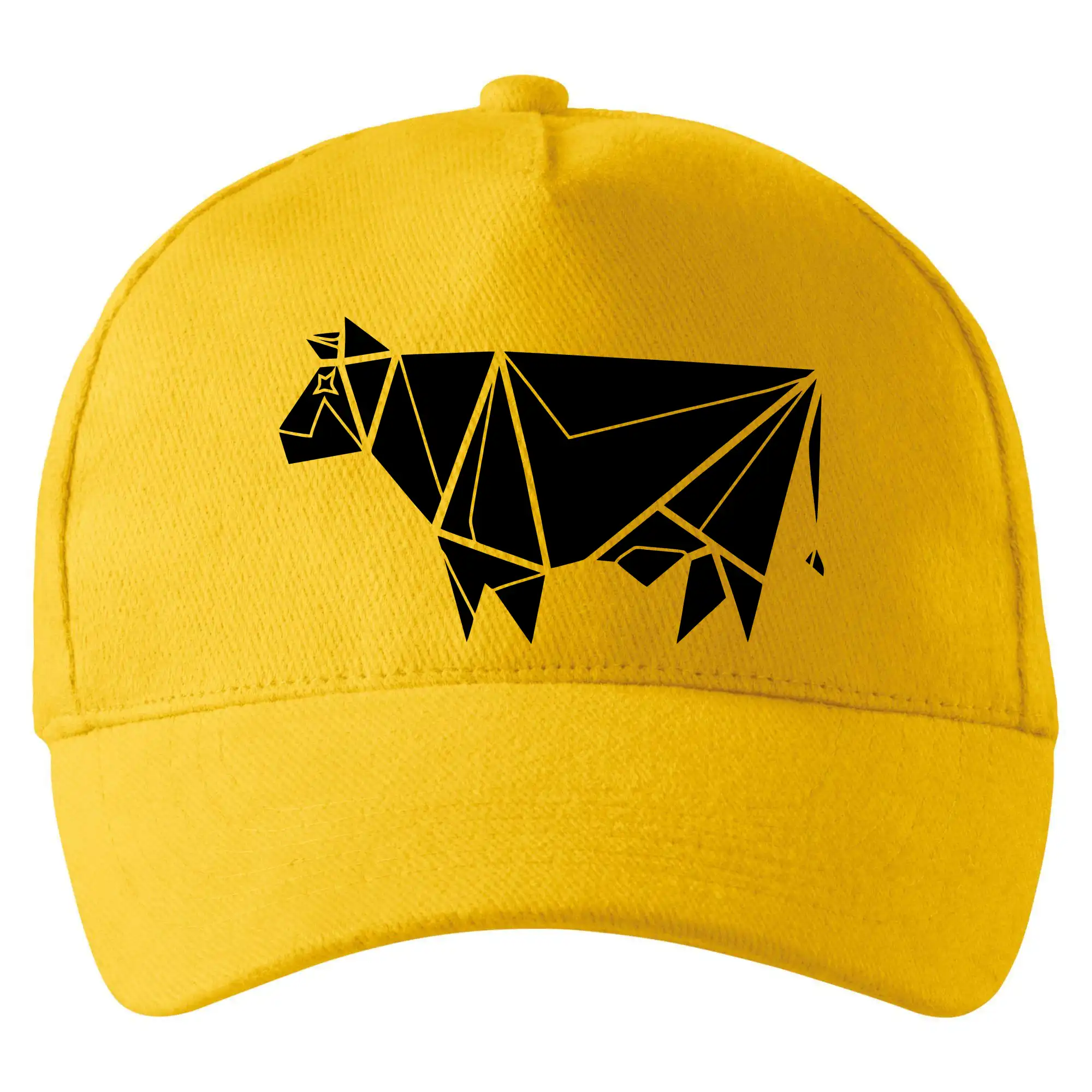 Tričká s kravou - Origami krava z boku - Šiltovka so zahnutým šiltom a mosaznou sponou