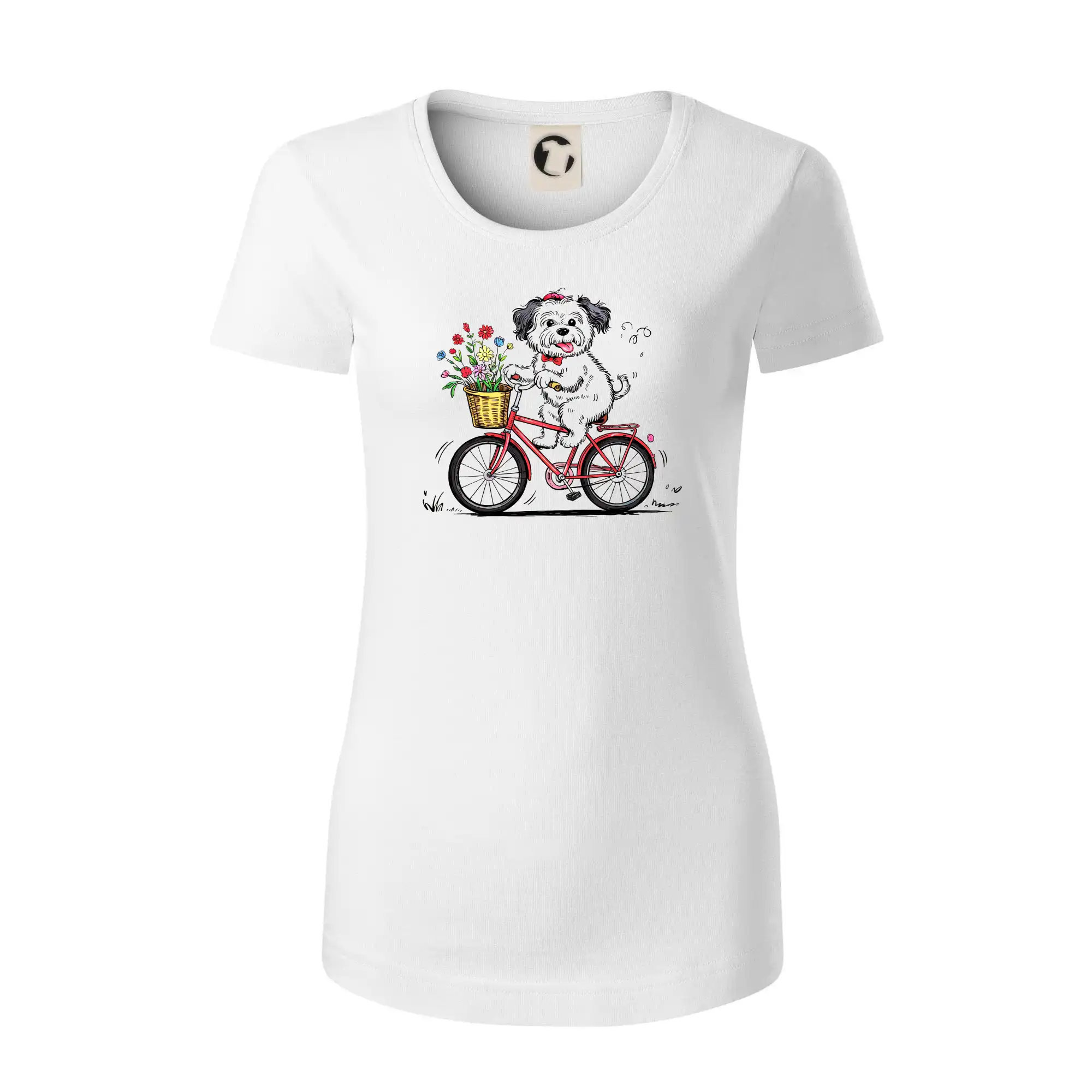 Ostatné psie plemená - Havanský psík na bicykli - Dámske tričko z organickej bavlny Origin (GOTS)